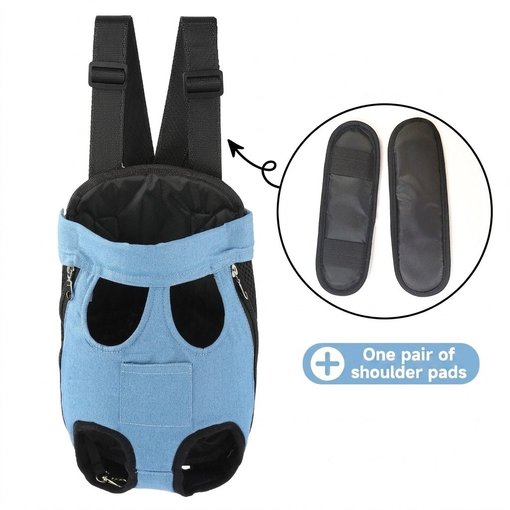 Portable Pet Front Chest Backpack for Small Dogs and Cats – Hands-Free Travel Carrier with Adjustable Straps, Breathable Mesh, and Padded Shoulder Pads for — image 5