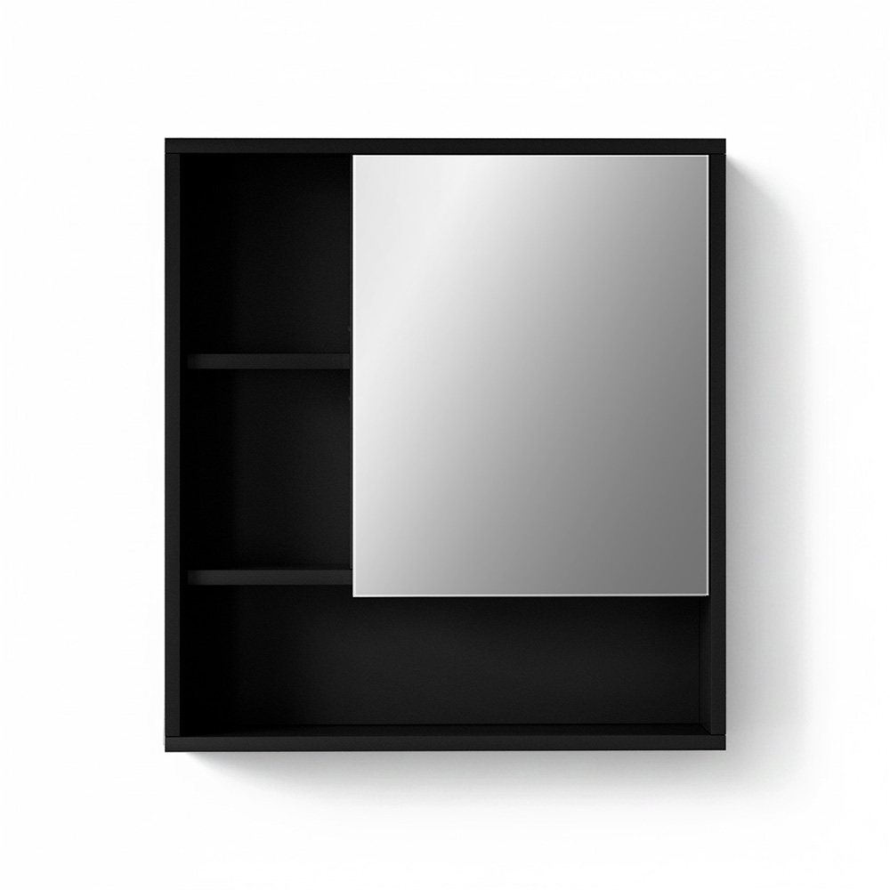 Cefito Bathroom Mirror Cabinet Mirrored Medicine Adjustable Shelf Wall Mounted 560mm Black — image 3