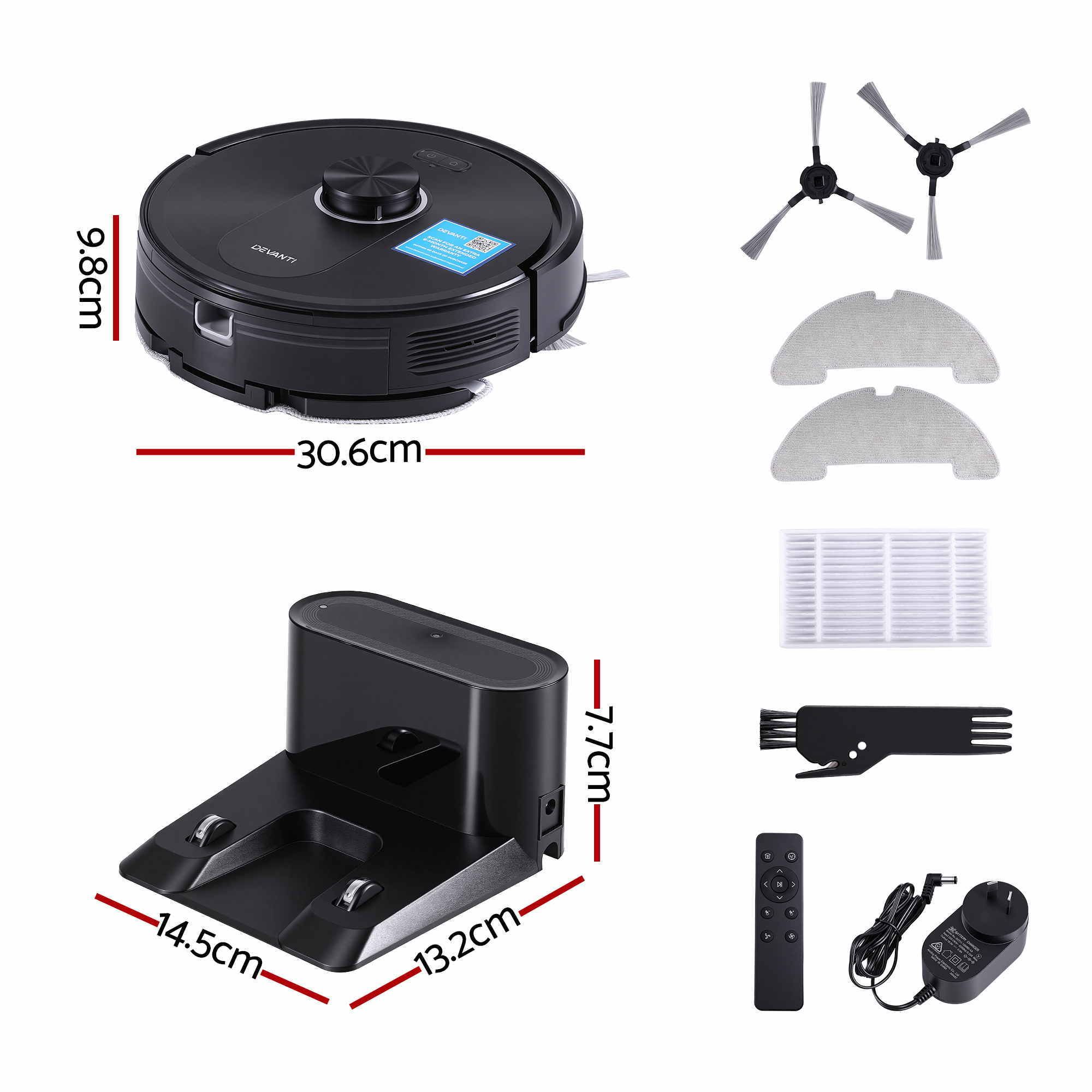 DEVANTI Robot Vacuum and Mop, APP Control 6000Pa LDS Laser 3-in-1 Cleaning — image 2