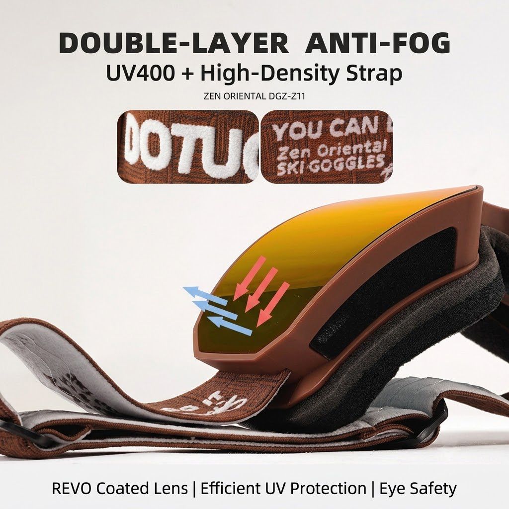 DOTUGE DGZ-Z11 Ski Goggles with Italian REVO Coating, Anti-Fog Dual-Layer HD Lens, UV400 Protection, Cylindrical Design for Skiing, Snowboarding, and Winter — image 3