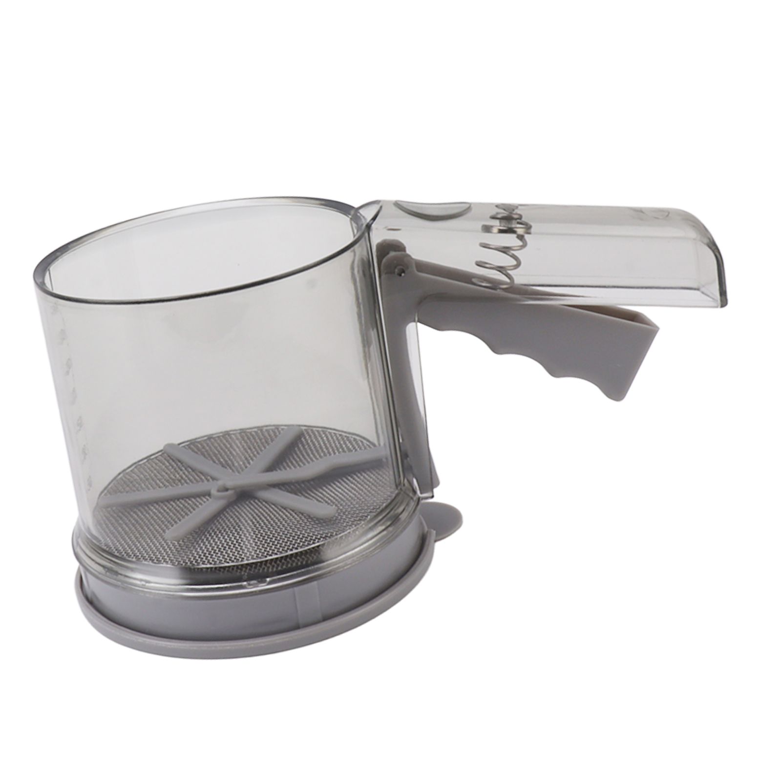Flour Sifter Sieve PP Transparent Adjustable Fine Mesh One Hand Operation Powder Sifter Sieve for Kitchen Baking Double Layer — image 6