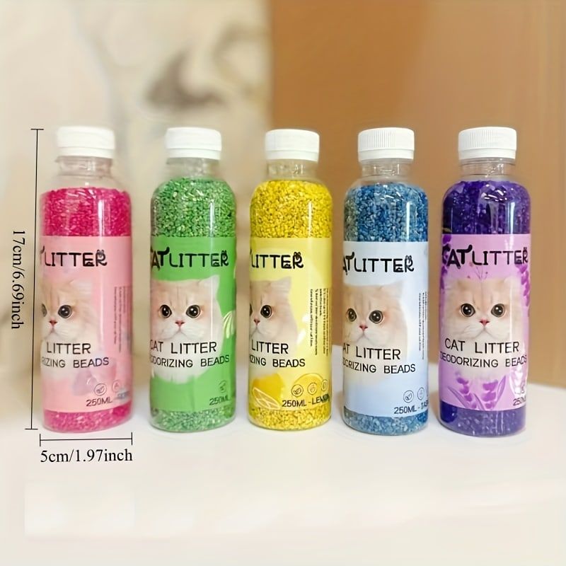 Premium Cat Litter Deodorizer Beads – Natural Odor Eliminator for Litter Box, Long-Lasting Scented Crystals with Lavender, Rose, Lemon, Green Apple & Jasmine — image 3