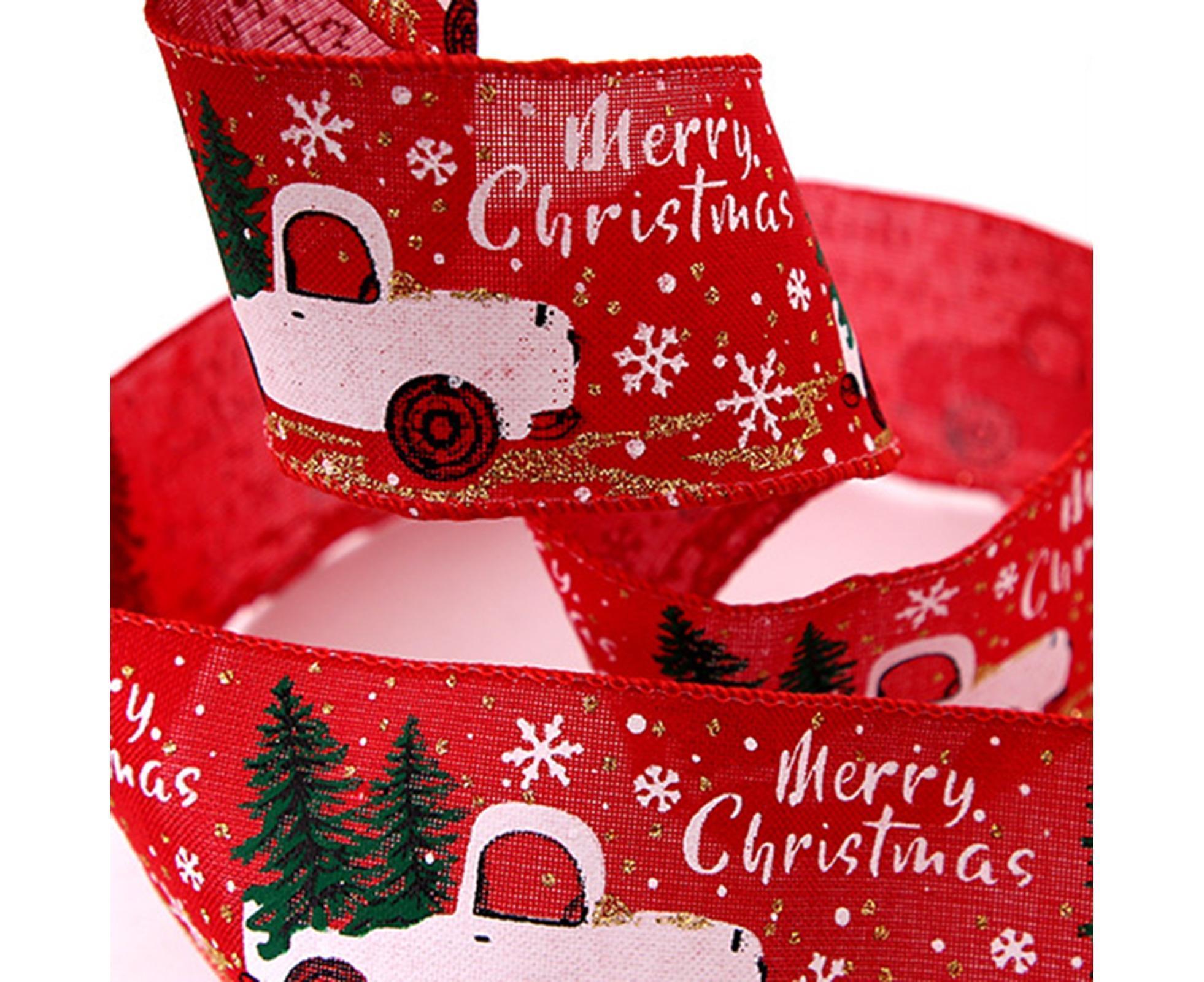 Xmas Tree Ribbon Fine Linen Gift Box-Red 200cm โ image 2