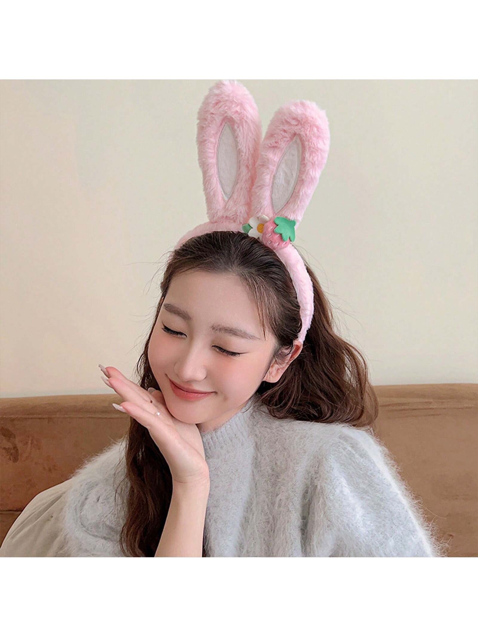 2 Pcs Cute Rabbit Ear Hair Band – Smooth Surface, Durable No Tight Headband, Soft and Comfortable — image 3