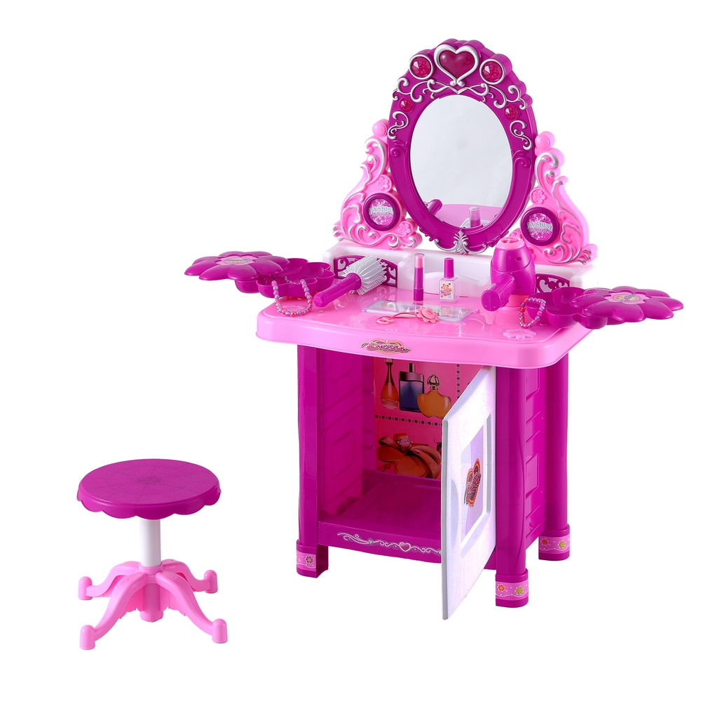 Keezi Kids Pretend Makeup Play Set Dressing Table Chair Girls Toys Children โ image 3