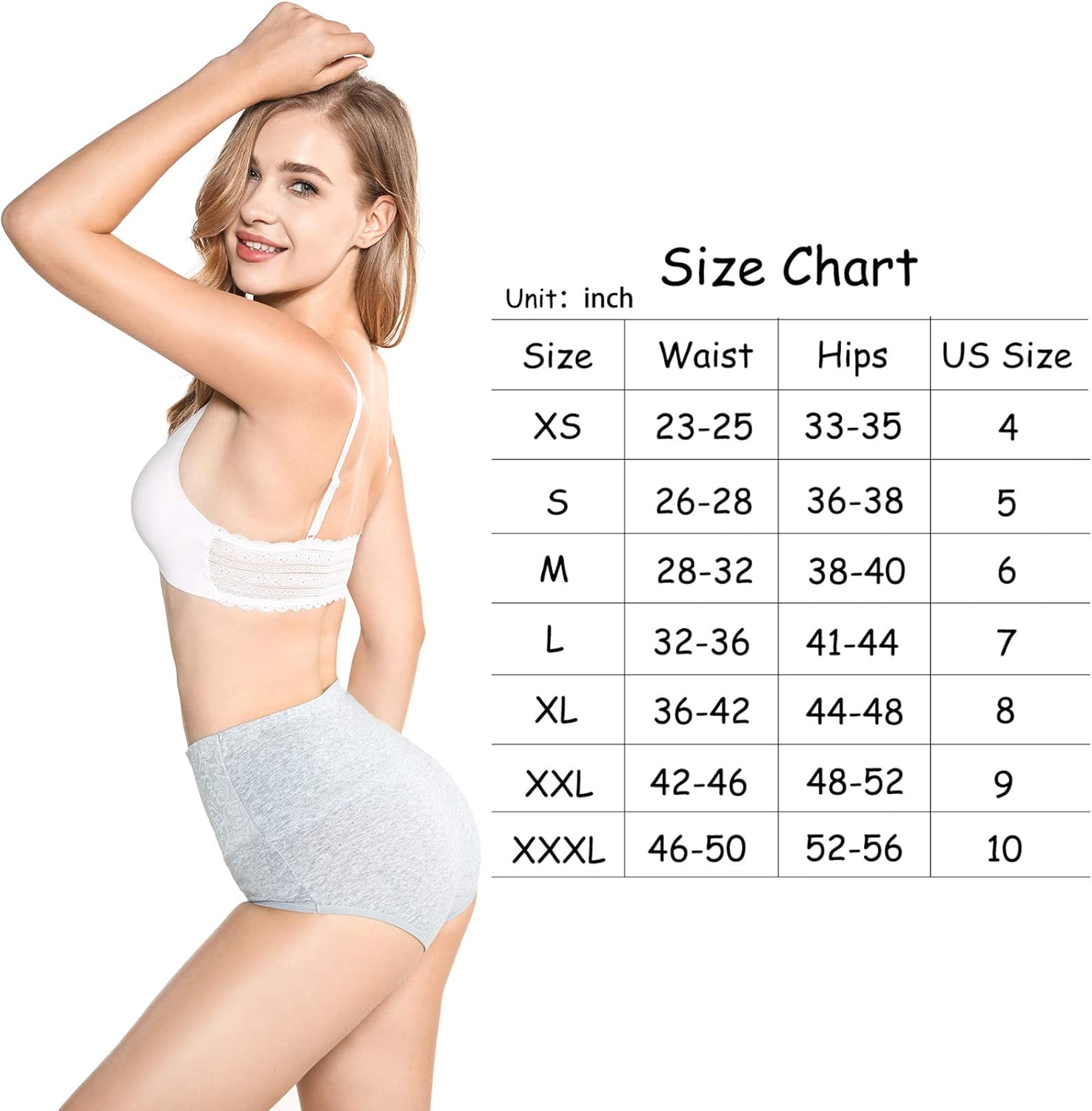 5-Pack Women's High Waist Tummy Control Panties Cotton Underwear No Muffin Top โ image 5