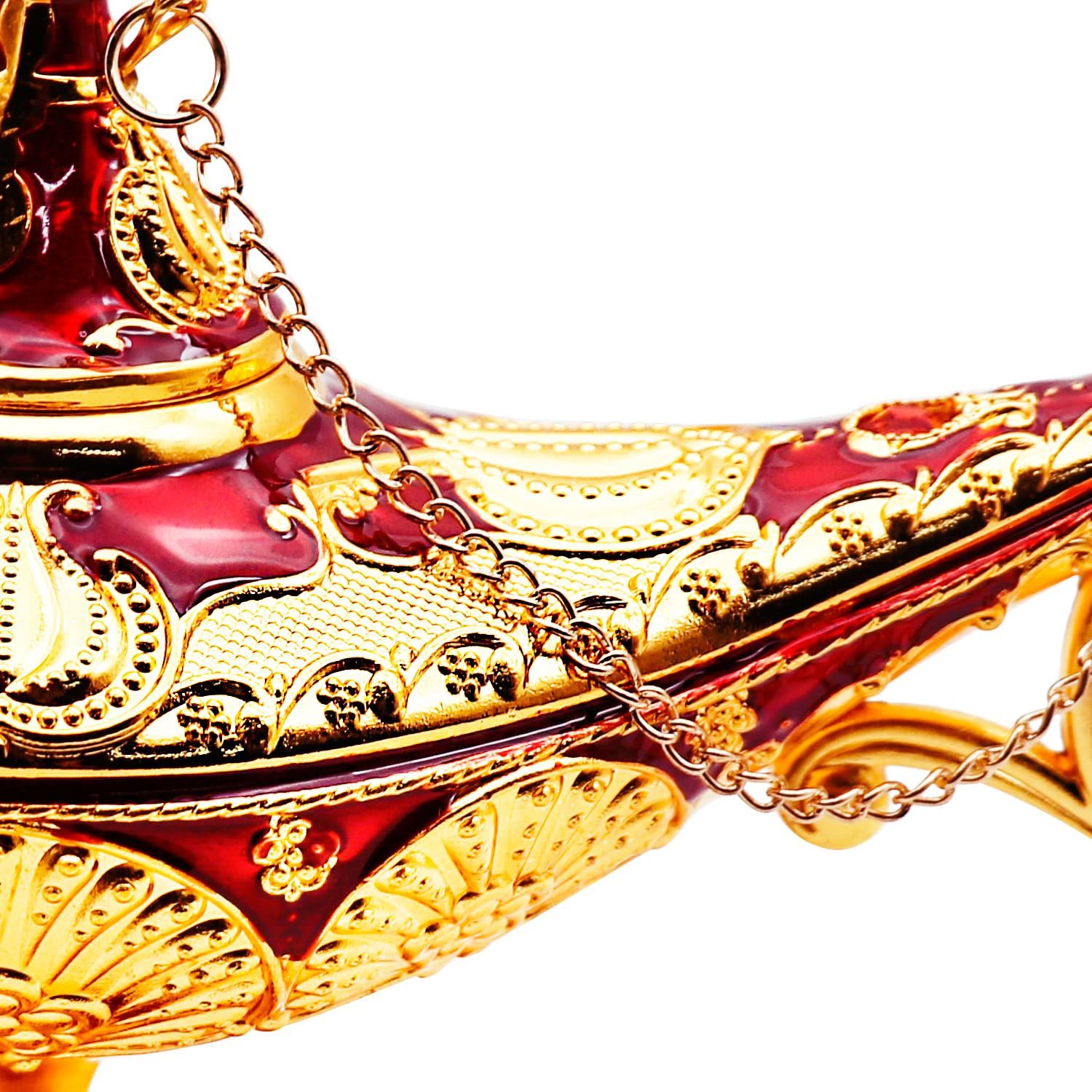 Gold Aladdin Lamp Small Ornaments, Legend Aladding Magic Genie Lamp Wishing Light Decoration, Costume Props Home Crafts — image 5