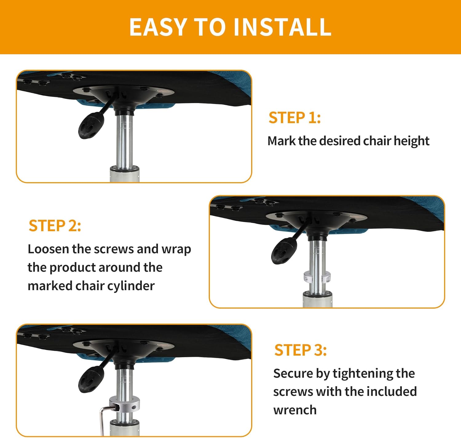 2 Packs Fix Sinking Office Chair, Gas Lift Cylinder Clamp Holder, Office Chair Saver Kit Adjust Chair Height and Stop Sinking Without Cylinder Replacement, No โ image 6