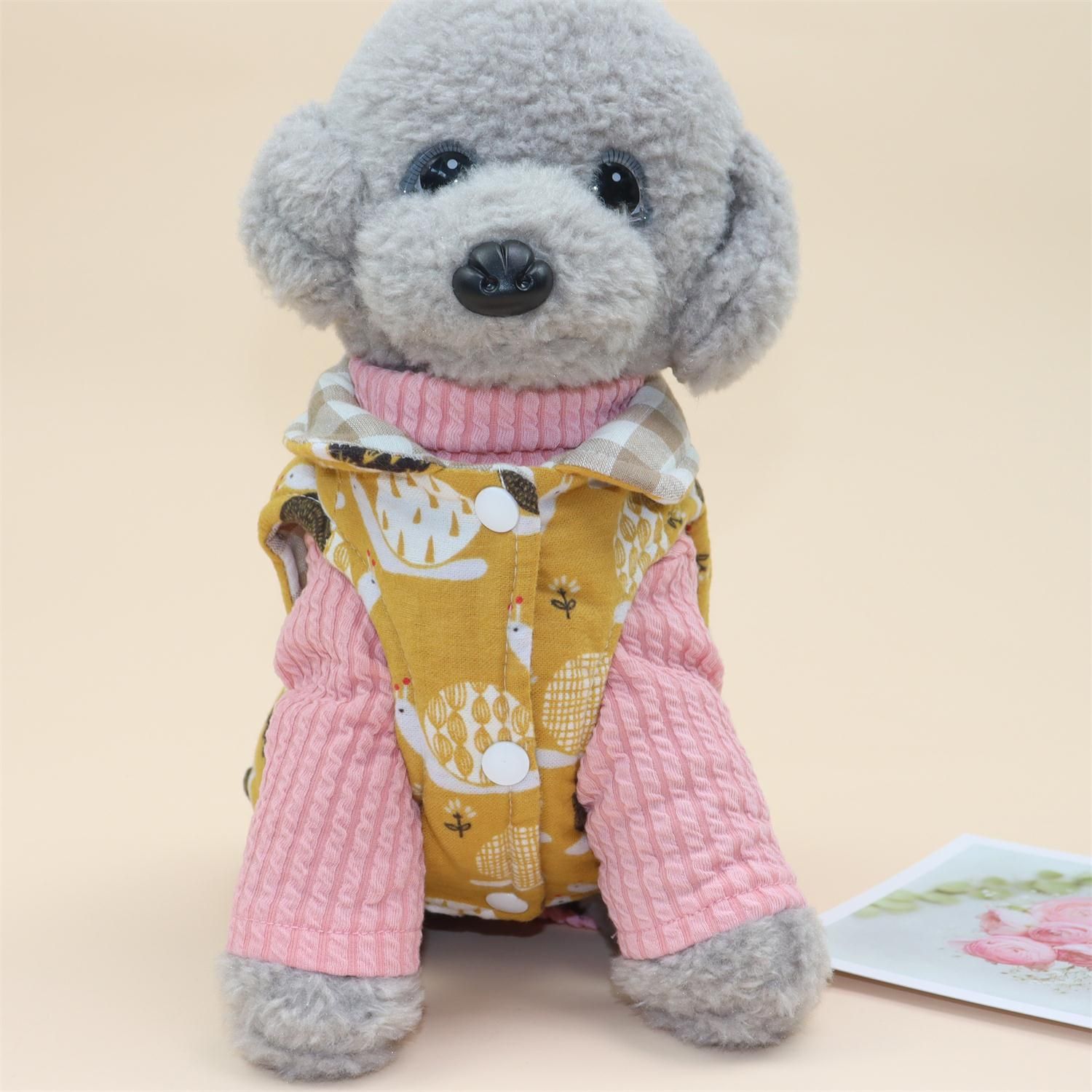 Dog Vest Qipet Reversible Winter Cotton Padded Medium Double-sided vest pink XL — image 5