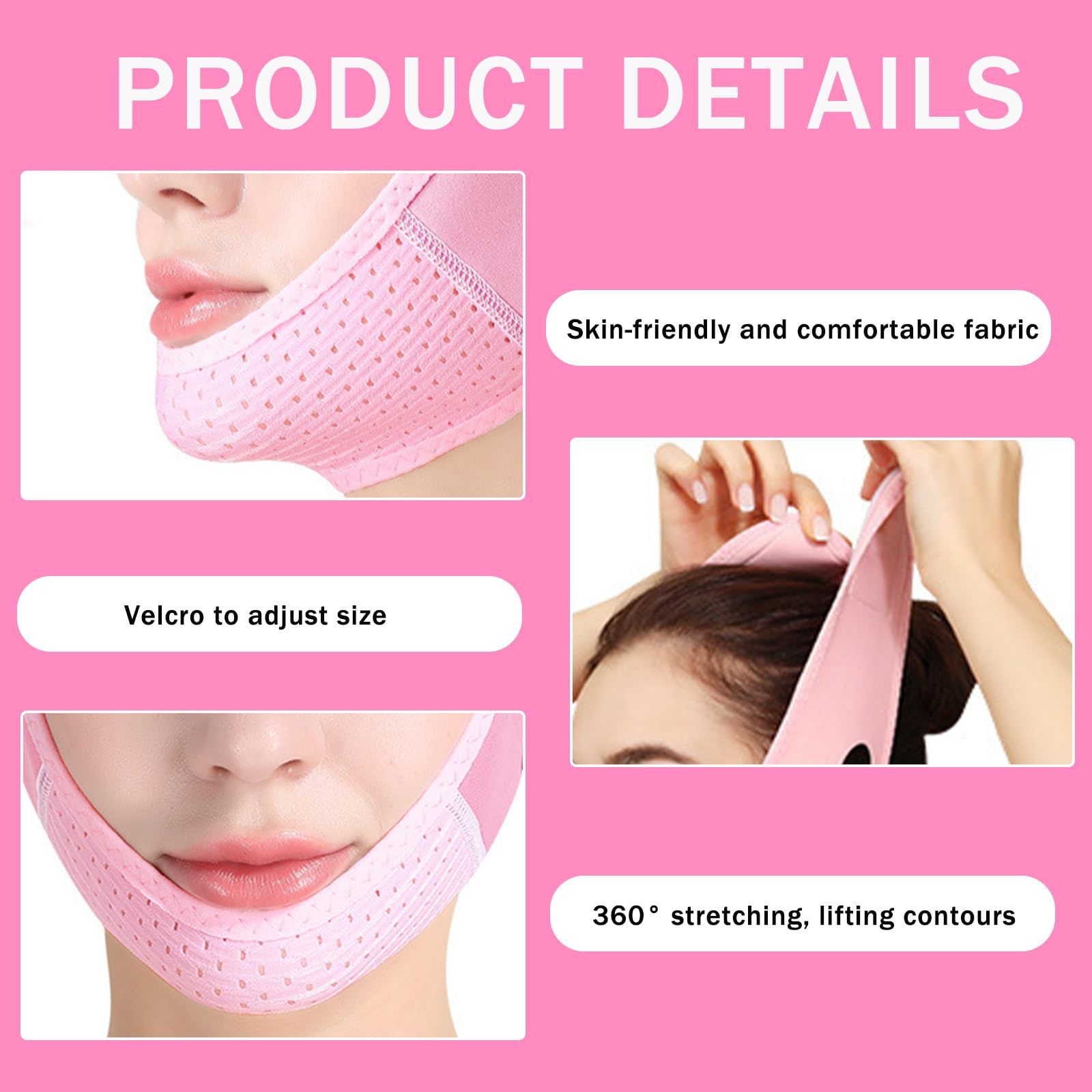 V line Lifting Mask Double Chin Reducer - Double Chin Eliminator - Face Belt, Tightening Skin Preventing Sagging Face Lift Tape — image 3