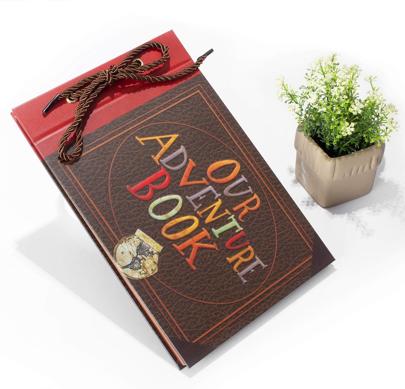 Scrapbook Photo Album,Our Adventure Book Scrapbook, Embossed Words Hard Cover Movie Up Travel Scrapbook for Anniversary