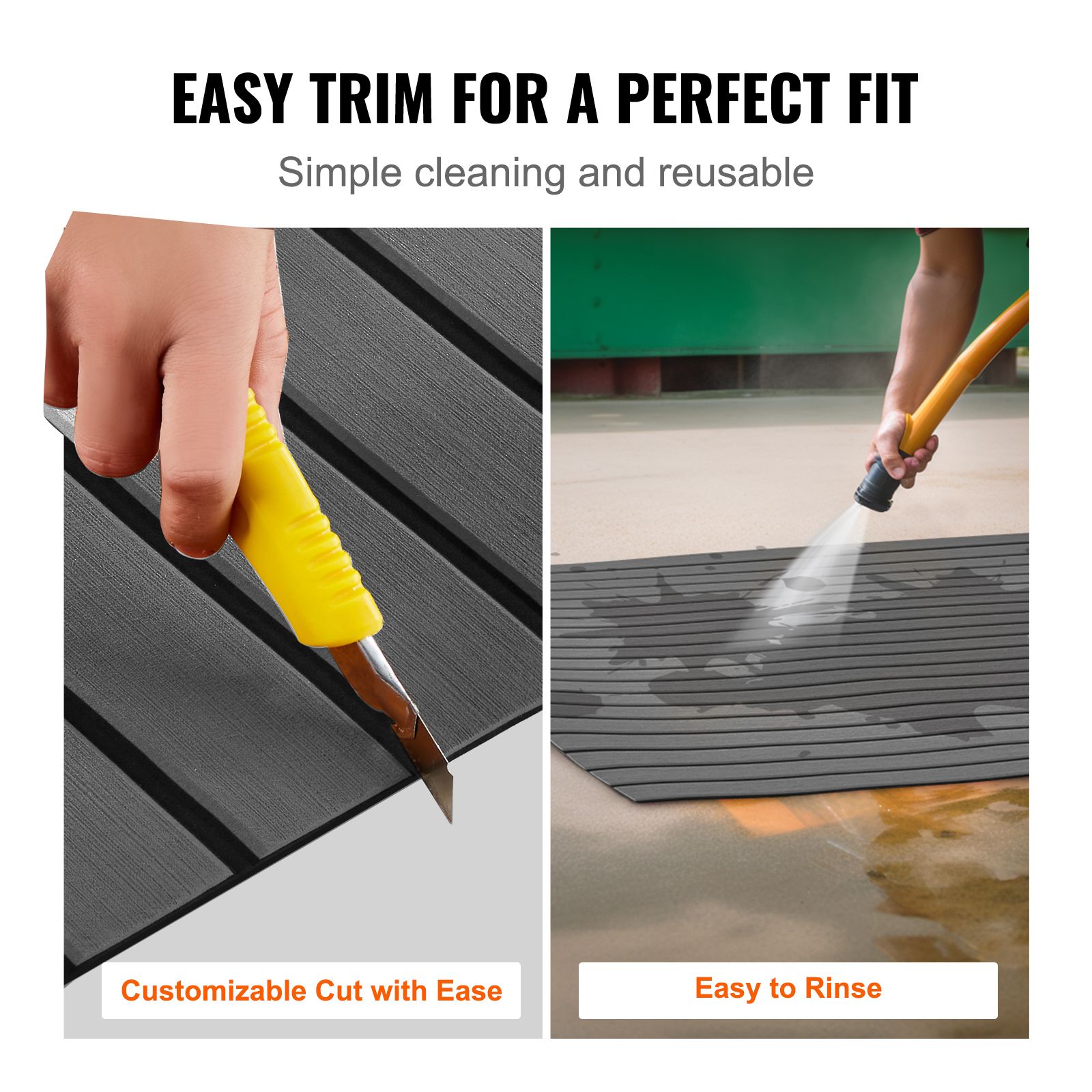 Boat Flooring, EVA Foam Boat Decking 94.5" x 17.7", Non-Slip Self-Adhesive Flooring, 11.6 sq.ft Marine Carpet for Boats, Yacht, Pontoon, Kayak Decking — image 5