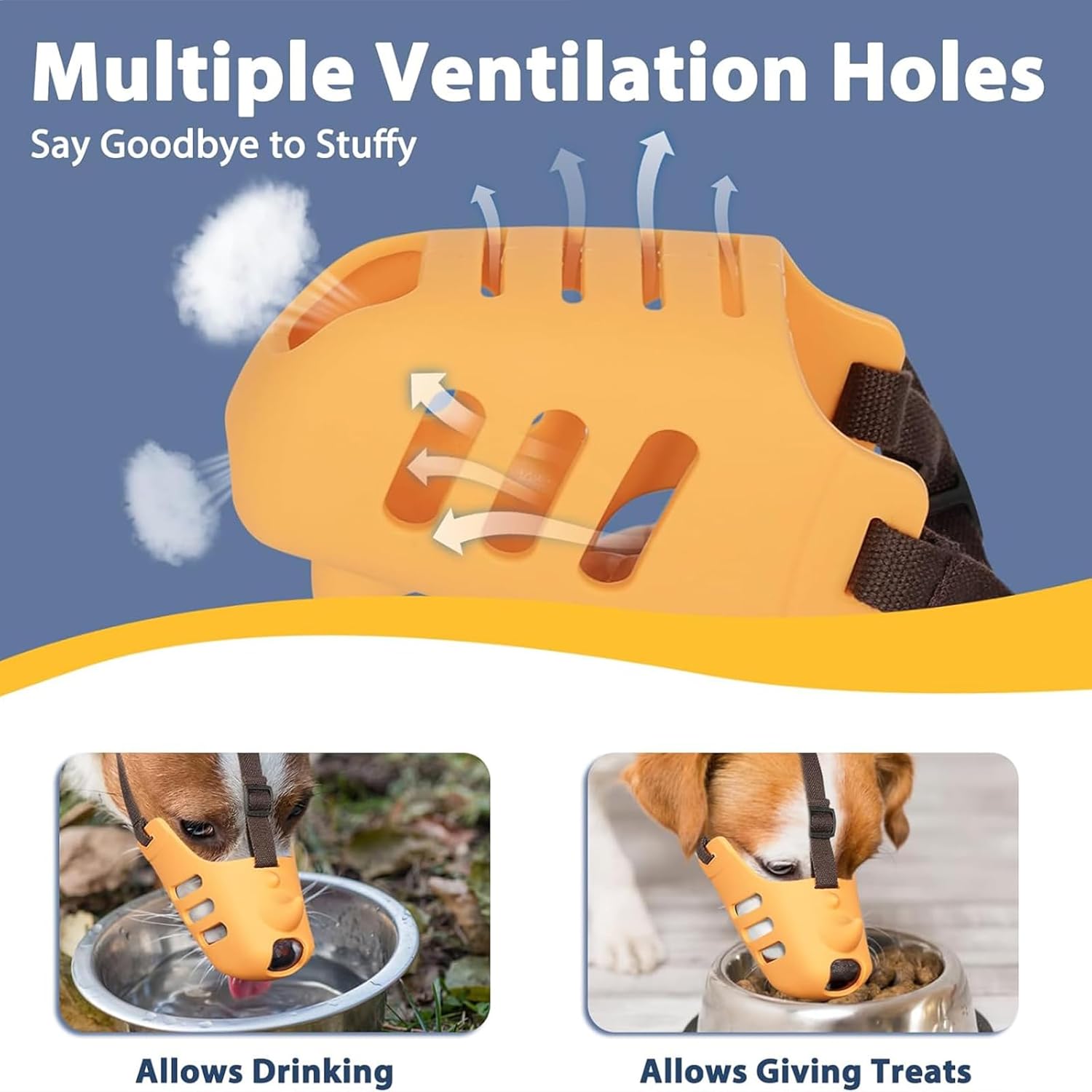 Silicone Dog Muzzle, Soft Muzzle for Small Medium Dogs, Breathable Silicone Cage Mouth Cover for Poodle Dachshund to Prevent Biting and Chewing Adjustable Head — image 5