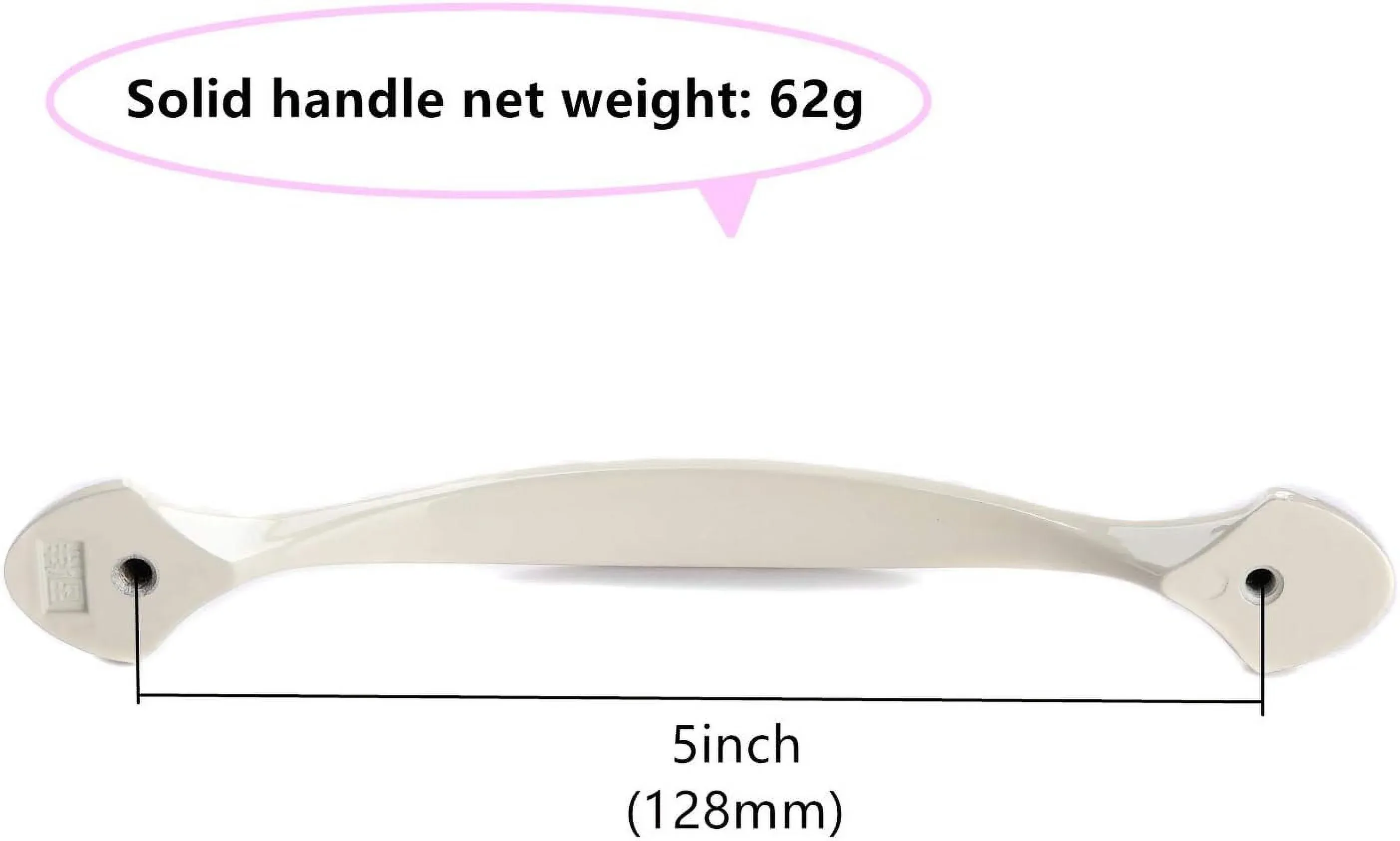 3 Pack Floral Cabinet Pull Handles, Solid Zinc Alloy Hardware, 3.8 In Hole Distance, Silver Ivory โ image 6