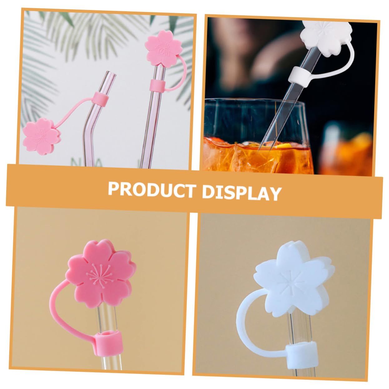 4Pcs drinks girl top cover Glass accessories sucker Dust plug protector hawaii Cartoon cap summer skull straw supplies Cute โ image 3