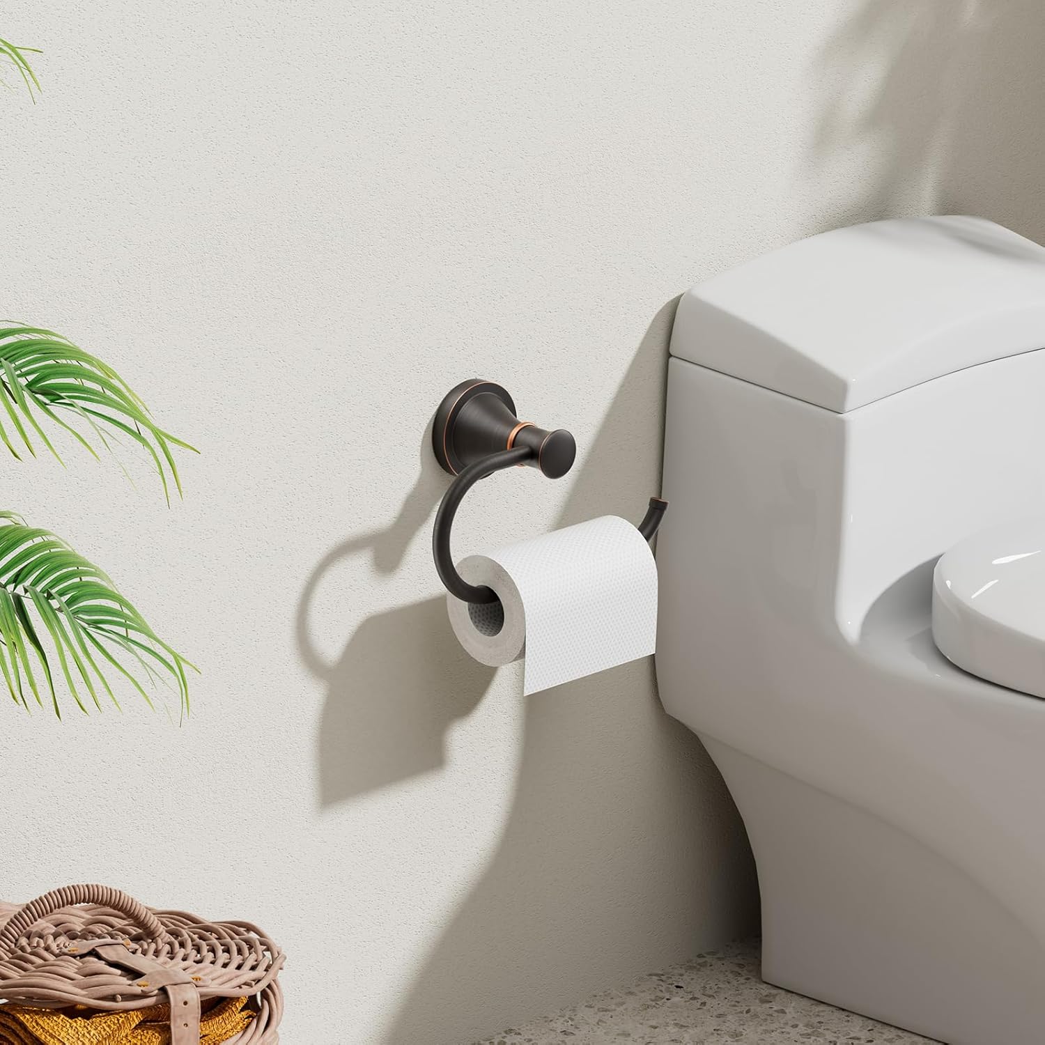 Oil Rubbed Bronze Toilet Tissue Paper Holder Oil Rubbed Bronze Bathroom Accessories Toilet roll Paper Hanger, Wall Mounted, Rustproof โ image 2