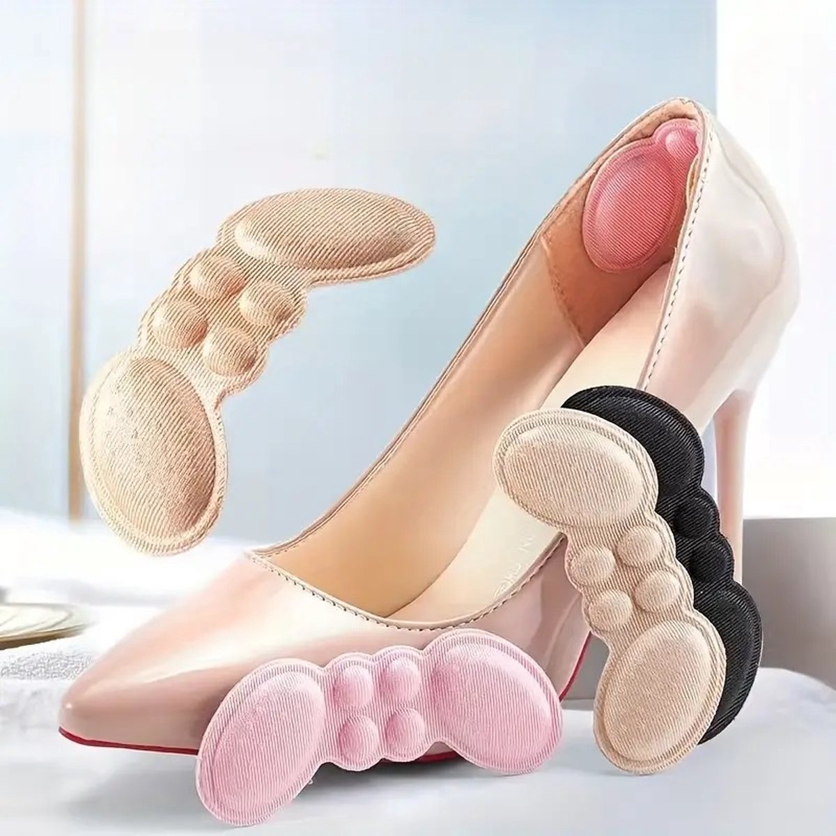 Anti-Slip Butterfly Heel Sole for Women | Anti-Slip Heel | Anti-Blister Plaster | Anti-Blisters | High Heel Protectors | 1 Pair | Pink — image 3