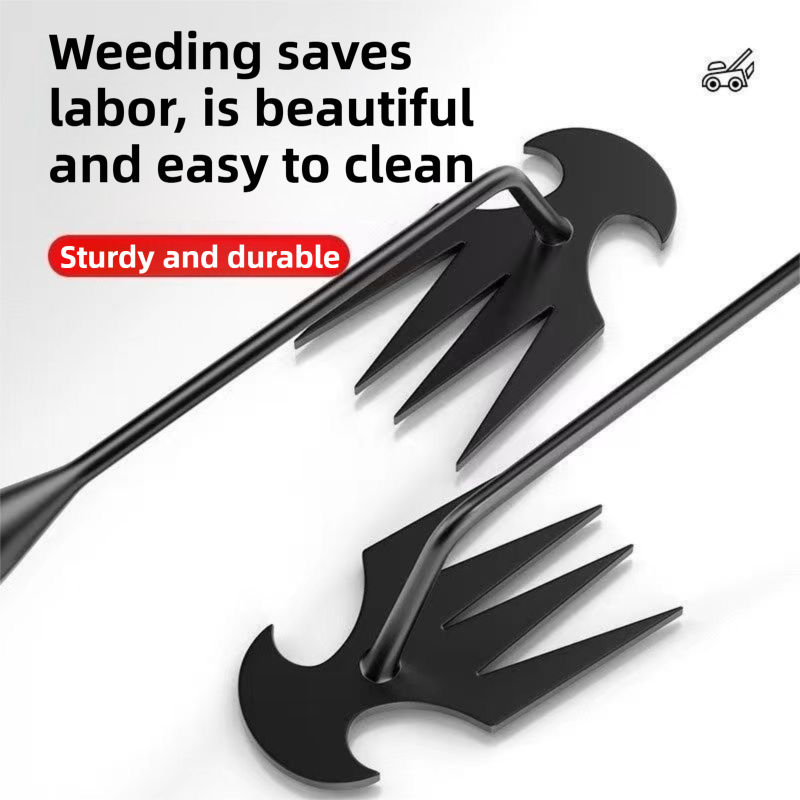 50CM Multifunction Garden Weeding Hoe Tool - Heavy Duty Manganese Steel Root Weeder Hand Hoe Rake with Ergonomic Handle and Double-Ended Hooked Claw Design โ image 3