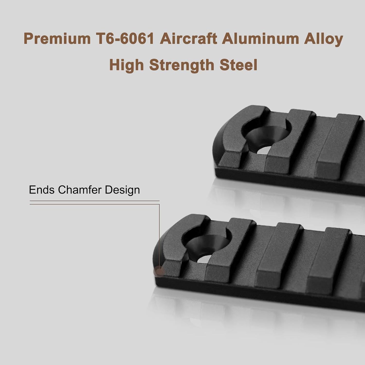 Single Aluminium Picatinny Accessory Rail Set with 13 T Nuts, Screws and Wrench for Mounting Compatible Accessories, 3 to 13 Slots — image 4