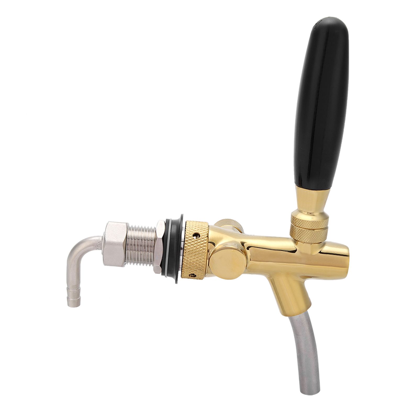 G5/8 Chrome Plating Stainless Steel Adjustable Beer Dispenser Tap Faucet for Home Bar(Gold) — image 3