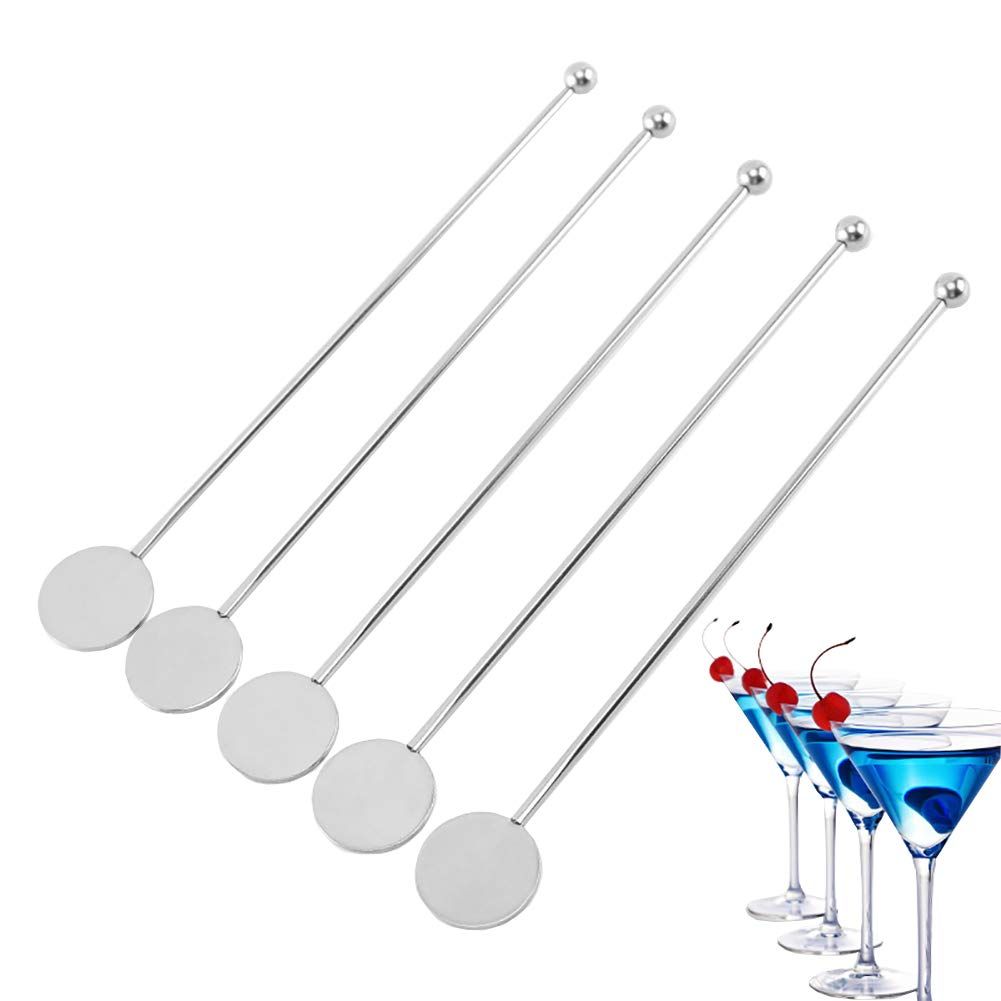 4 Pcs Stainless Steel Coffee Stirrers Stir Sticks Beverages Swizzle Stick Cocktail Drink Swizzle with Small Rectangular Paddles โ image 2