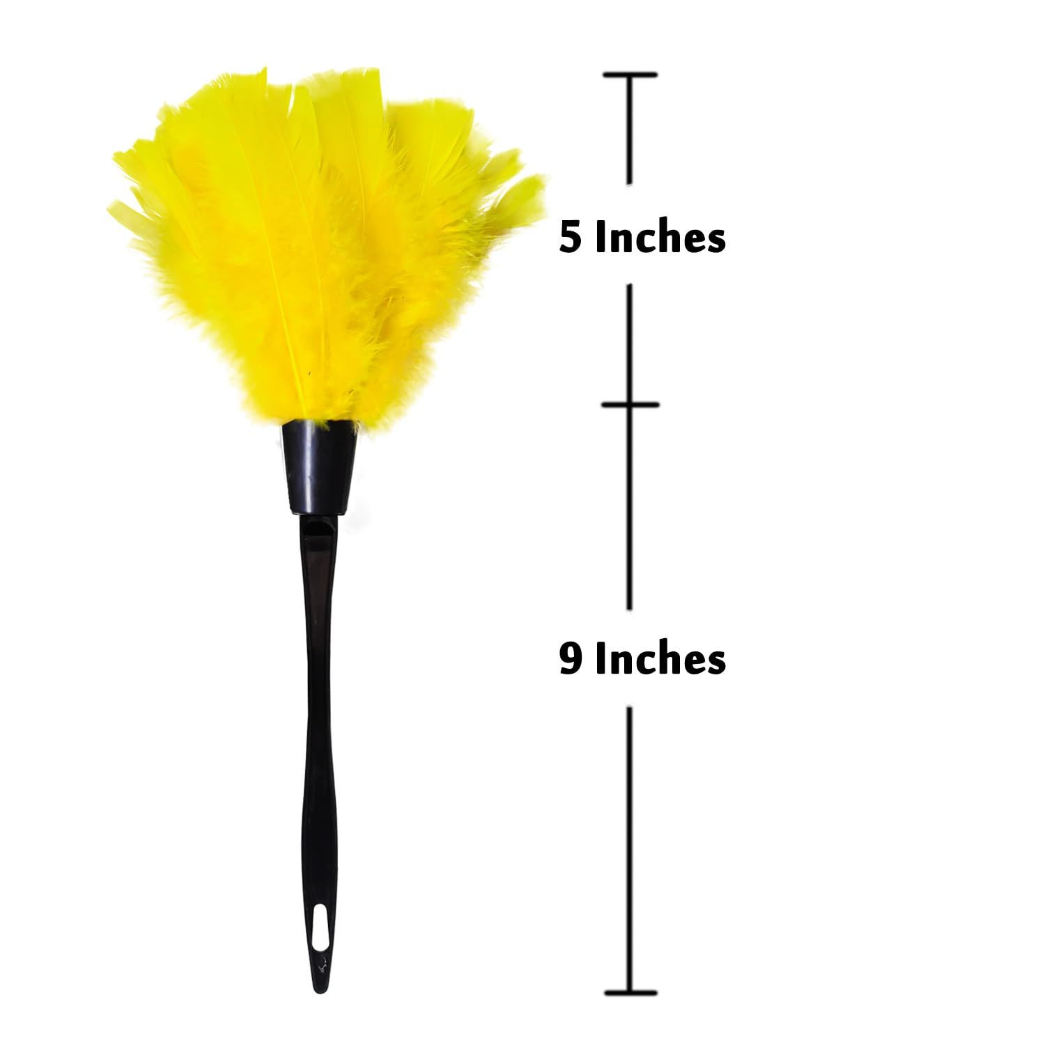 Feather Dusters-Turkey Feather Dusters Cleaning for Car Blinds Kitchen Keyboard Office, Reusable (Yellow) — image 3