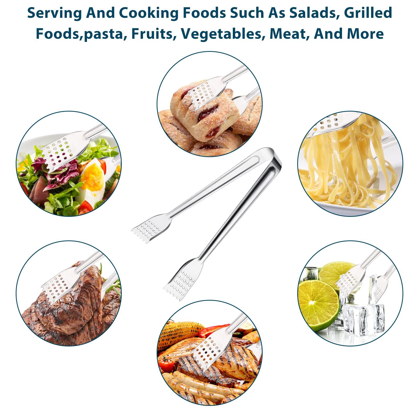 Functional Small Tongs for Serving Food for Parties and Holiday Get-togethers, Food Tongs Buffet Tongs Appetizer Tongs Kitchen — image 4