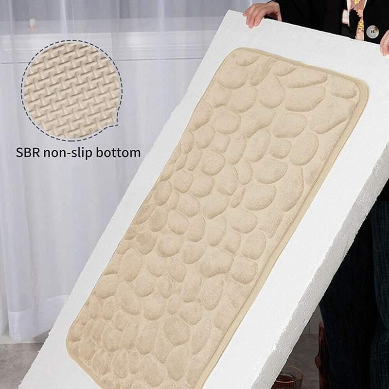 40x60cm Non-Slip Memory Foam Bath Mat Super Absorbent Floor Rug for Bathroom Use - Khaki — image 6