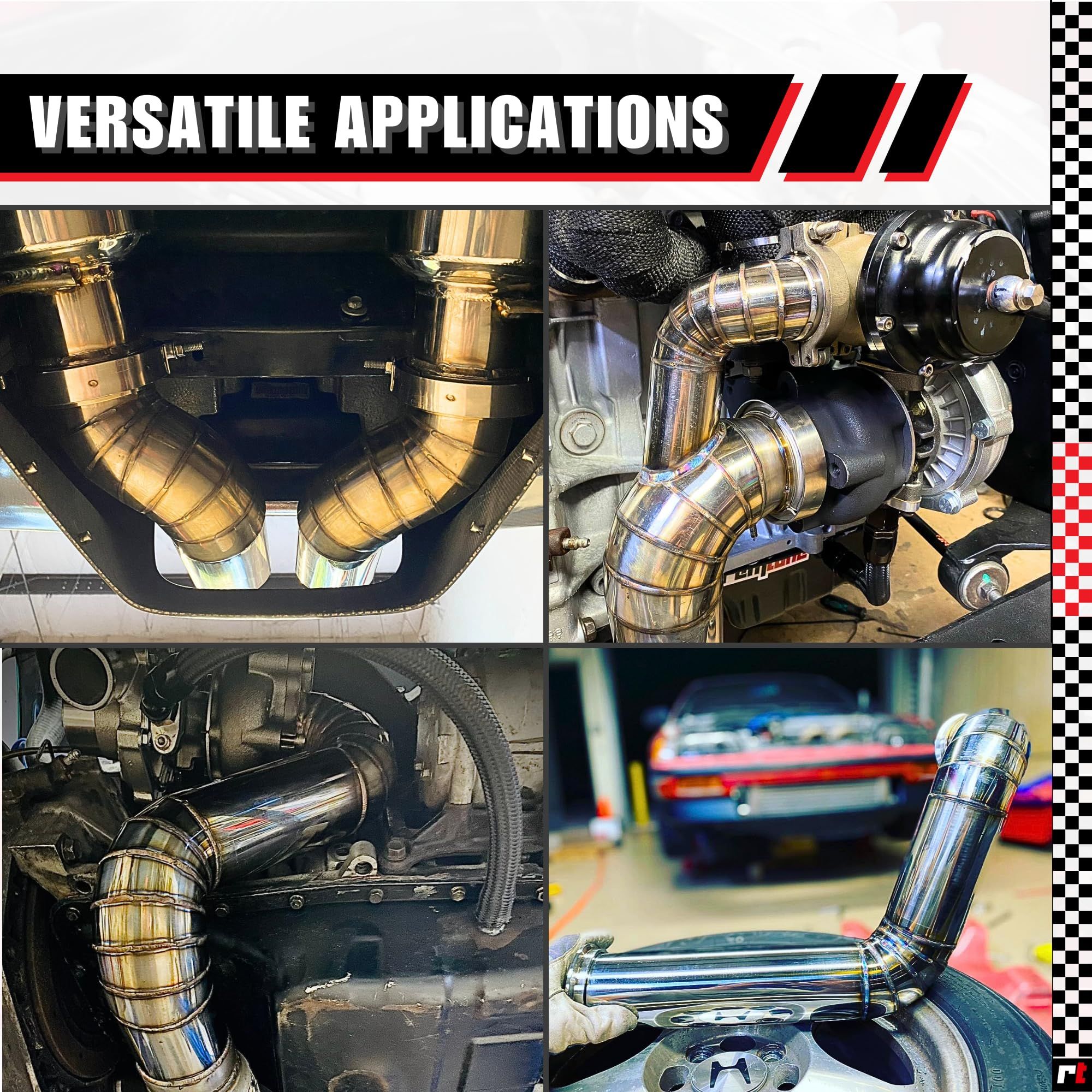 304 Stainless Steel Pie Cuts, 3'' Exhaust Pipe with Laser Cut 5 Pcs(polishing) Unwelded, Laser-Cut & Polished for High-Flow Performance 5pcs — image 5