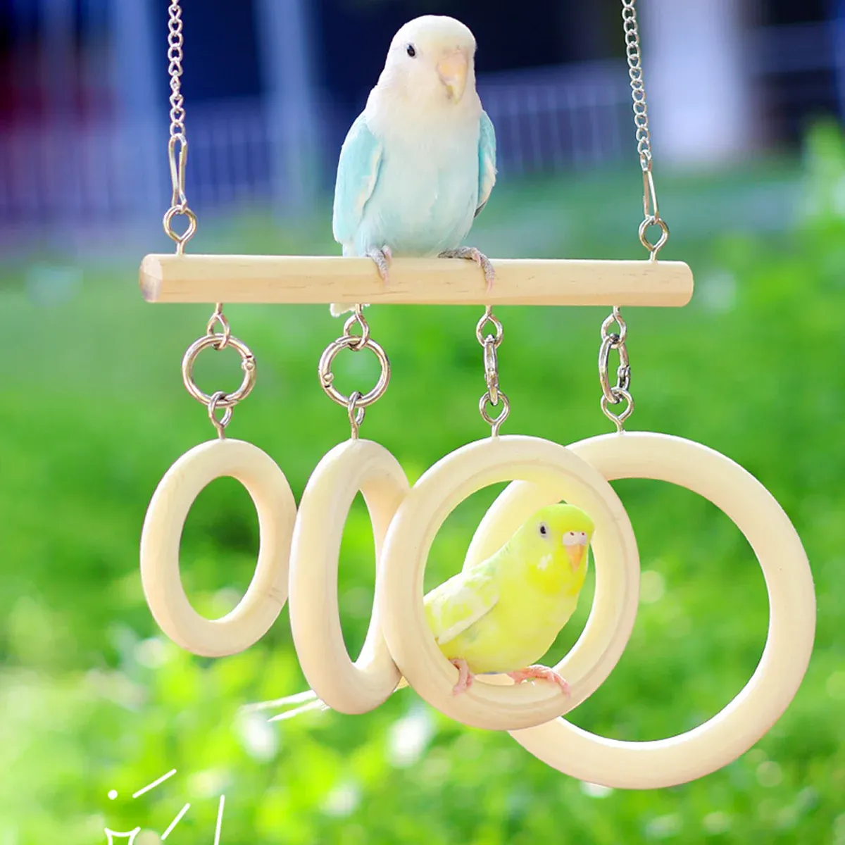 Parrot Chewing Boredom Relief Toy Hanging Ring for Small Medium Parakeet Durable — image 4
