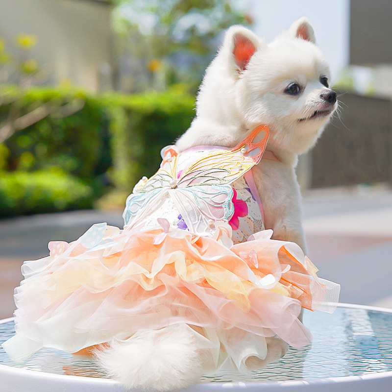 Butterfly Tutu Dress for Dogs & Cats - Summer Pet Princess Gown with Lace Wings and Layered Tulle Skirt(S) — image 2