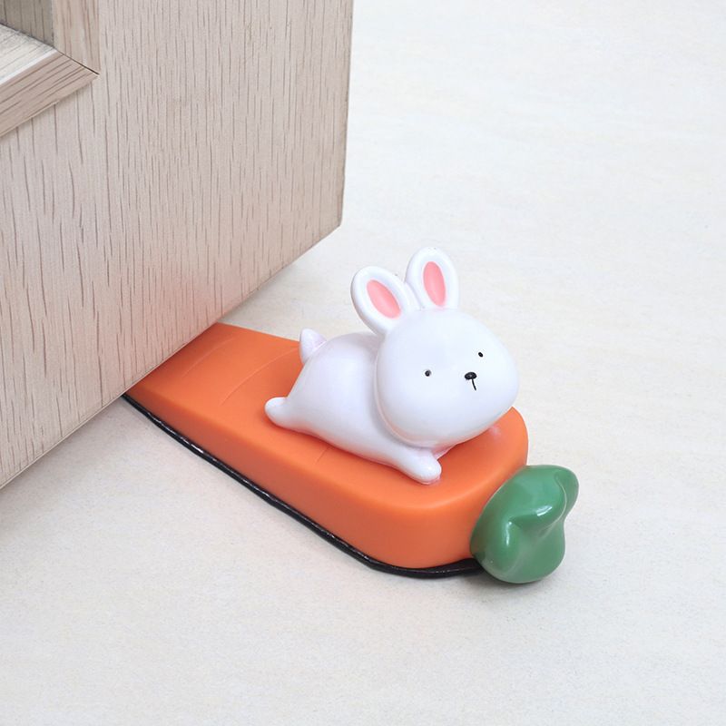 2pcs Door Stoppers, Hedgehog Bunny Small Door Stopper, Cute Animal Rabbit Hedgehog Door Stop with Strong Friction โ image 3