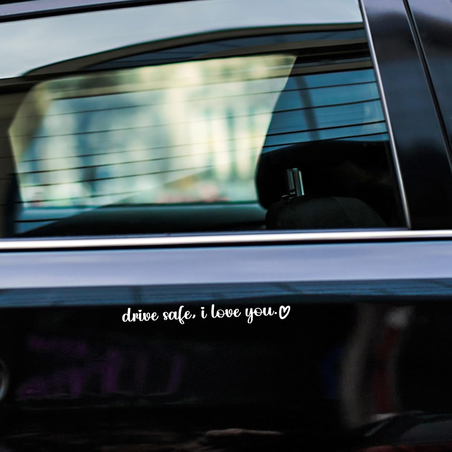 5 Pcs Drive Safe I Love You Sticker, White I Love You Drive Safe Mirror Stickers for Rearview Mirror & Windshield, Reusable Funny Car Decals for Couples & — image 6