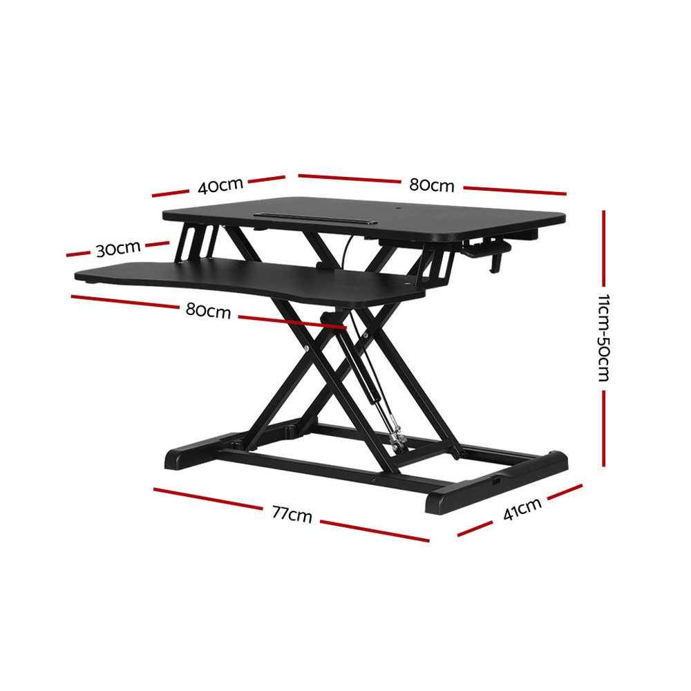 Artiss Standing Desk Riser Height Adjustable Black 80CM โ image 2