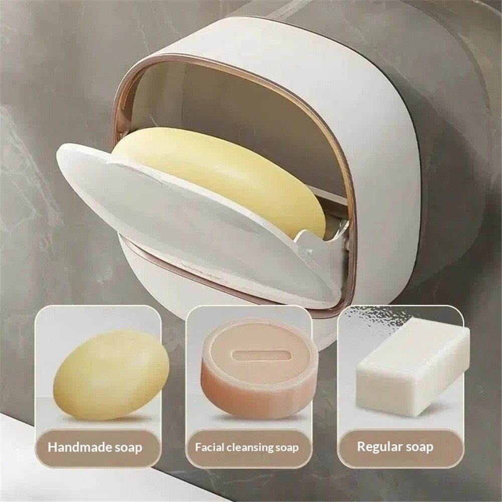 2 PCS Soap Holder Dish Shower, Bar Soap Holder with Drainage, Self Draining Soap Holder, Wall Mounted Soap Box Tray Container for Bathroom, Bathtub Kitchen — image 3