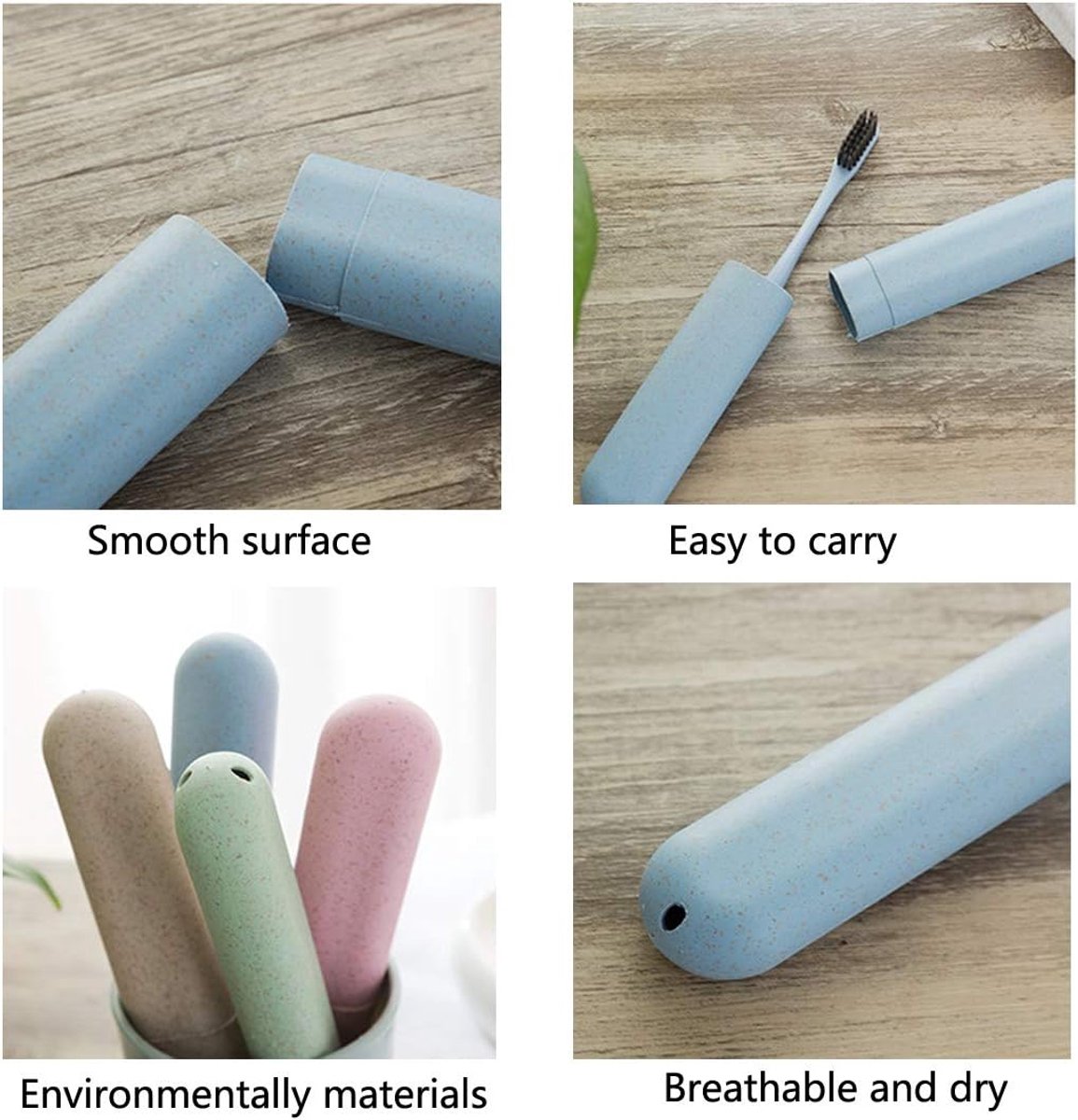 4 pieces - Toothbrush Case - Portable Toothbrush Box - Travel Toothbrush Bag - Toothbrushes Toothbrush Box - for travel, camping, school - blue, green, pink — image 3