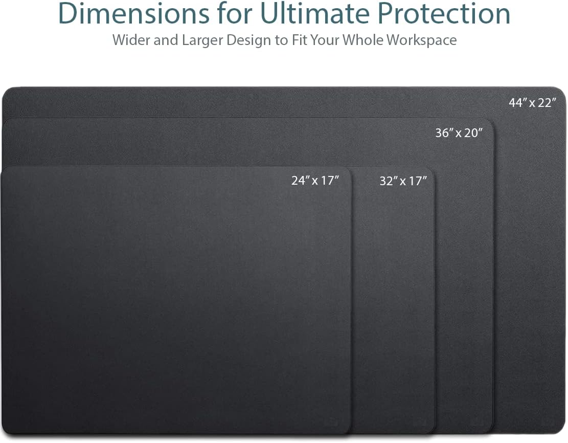 Leather Desk Pad 36" x 20", Office Desk Mat Waterproof Black - Premium Quality - Smooth Mouse Writing Surface - Maximum Protection Dual-Sided Pu Leather โ image 2