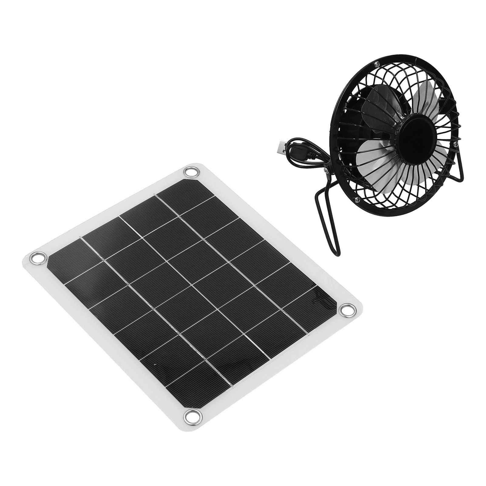 10W Photovoltaic Solar Panel Charger Kit with Fan Dual USB Female Ports for Outdoor Chicken House Farm — image 6