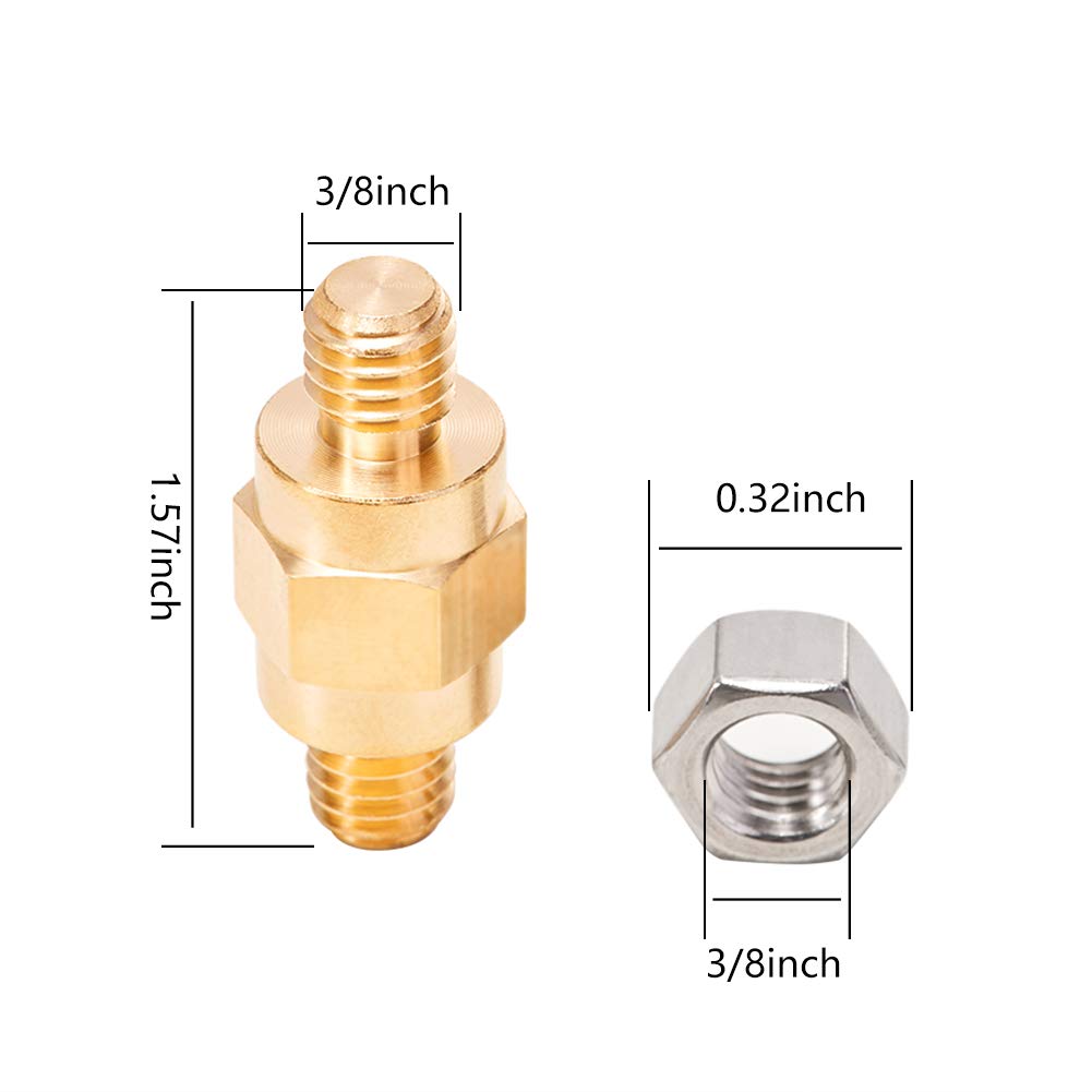 Side Post Battery Terminal Bolt Compatible with GM and Other Accessories to Battery,Standard Battery Post Stud Extender Screws 3/8 16 Stud Bolts,Pack of 5 โ image 3