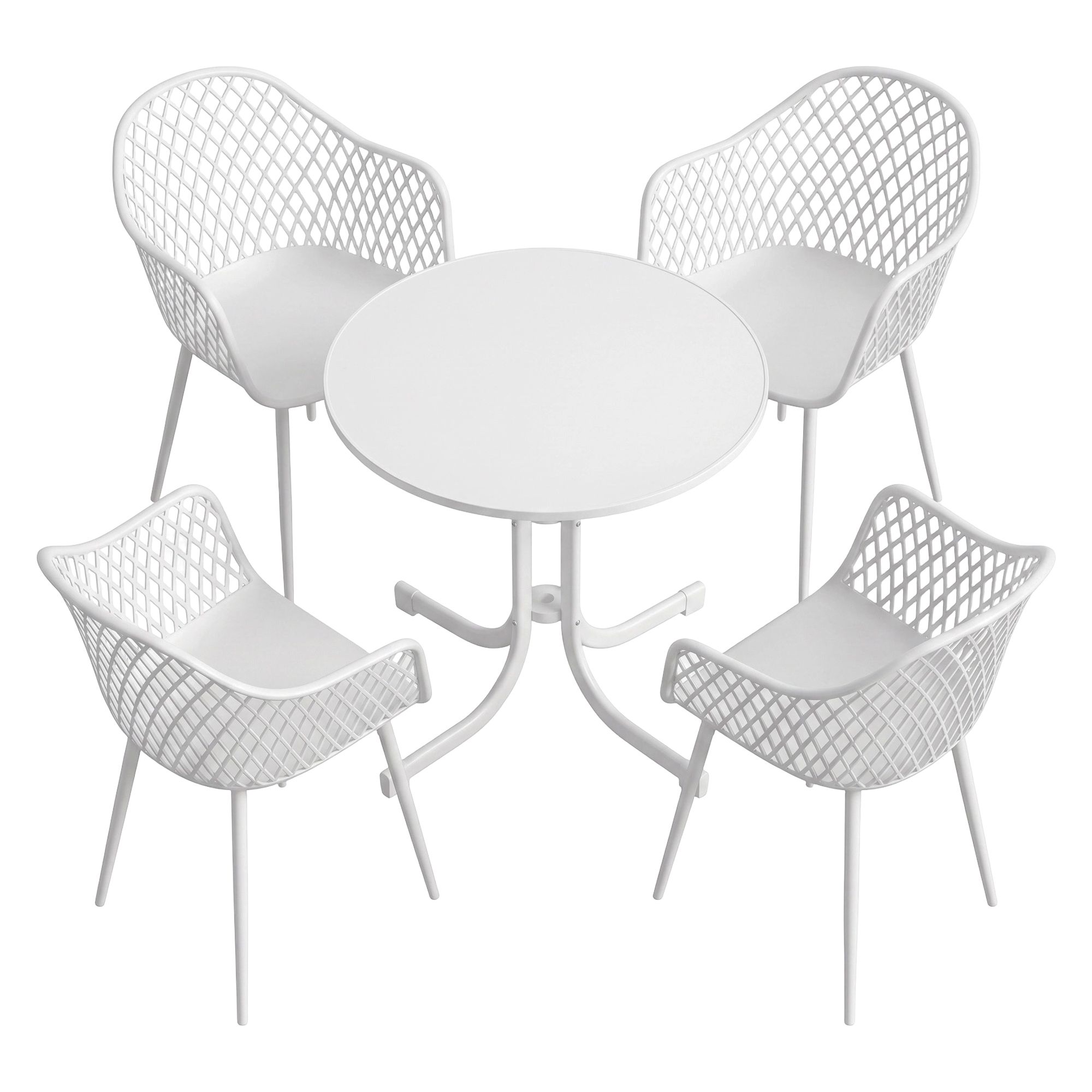 Gardeon 5PCS Outdoor Dining Set Table and Chairs Patio Furniture Garden Diamond White โ image 3