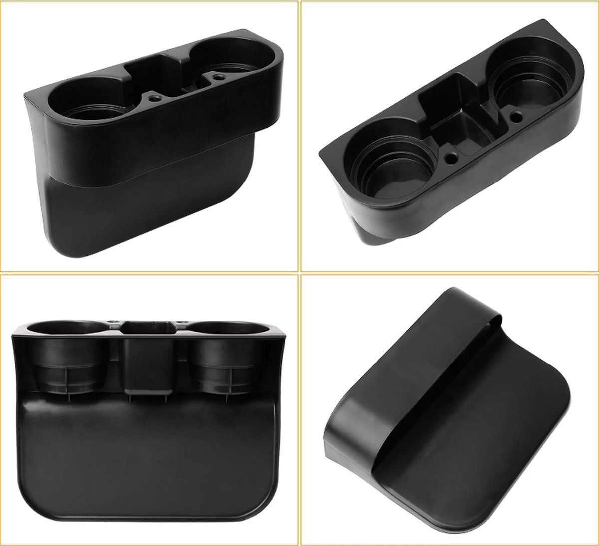 Car Cup Holder Organizer, Space-Saving Storage Insert for Drinks, Phones and Small Items in Cars, SUVs and Trucks, Black — image 3