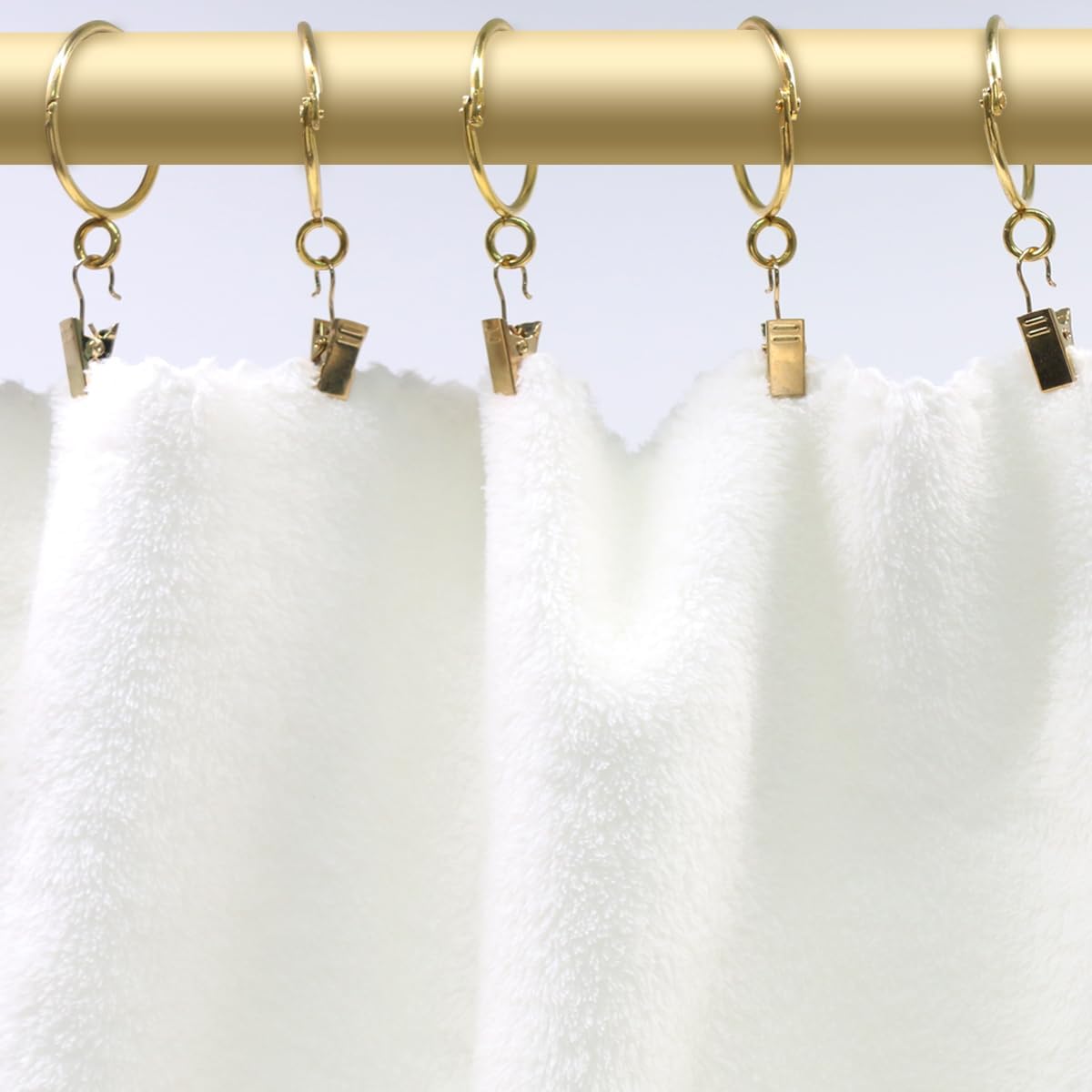 Open Curtain Rings with Eyelet - 20 Pack 1.5 Inch Openable Metal Drapery Ring Loops, Fits Up to 1 1/4 in Rod (Gold) โ image 2