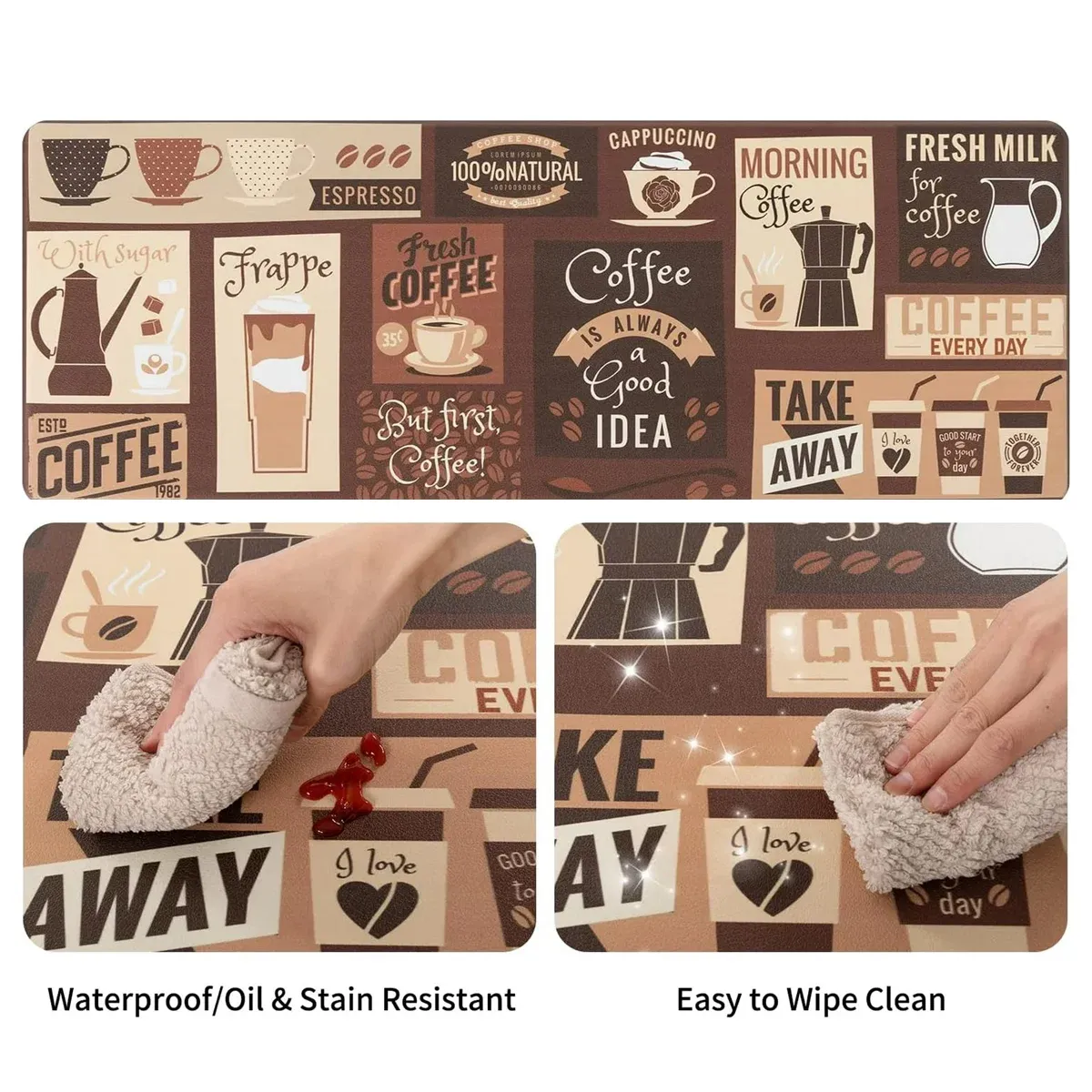Printed Non Slip Door Floor Rug Mat Kitchen Bathroom Carpet Mat Water Absorbent — image 6