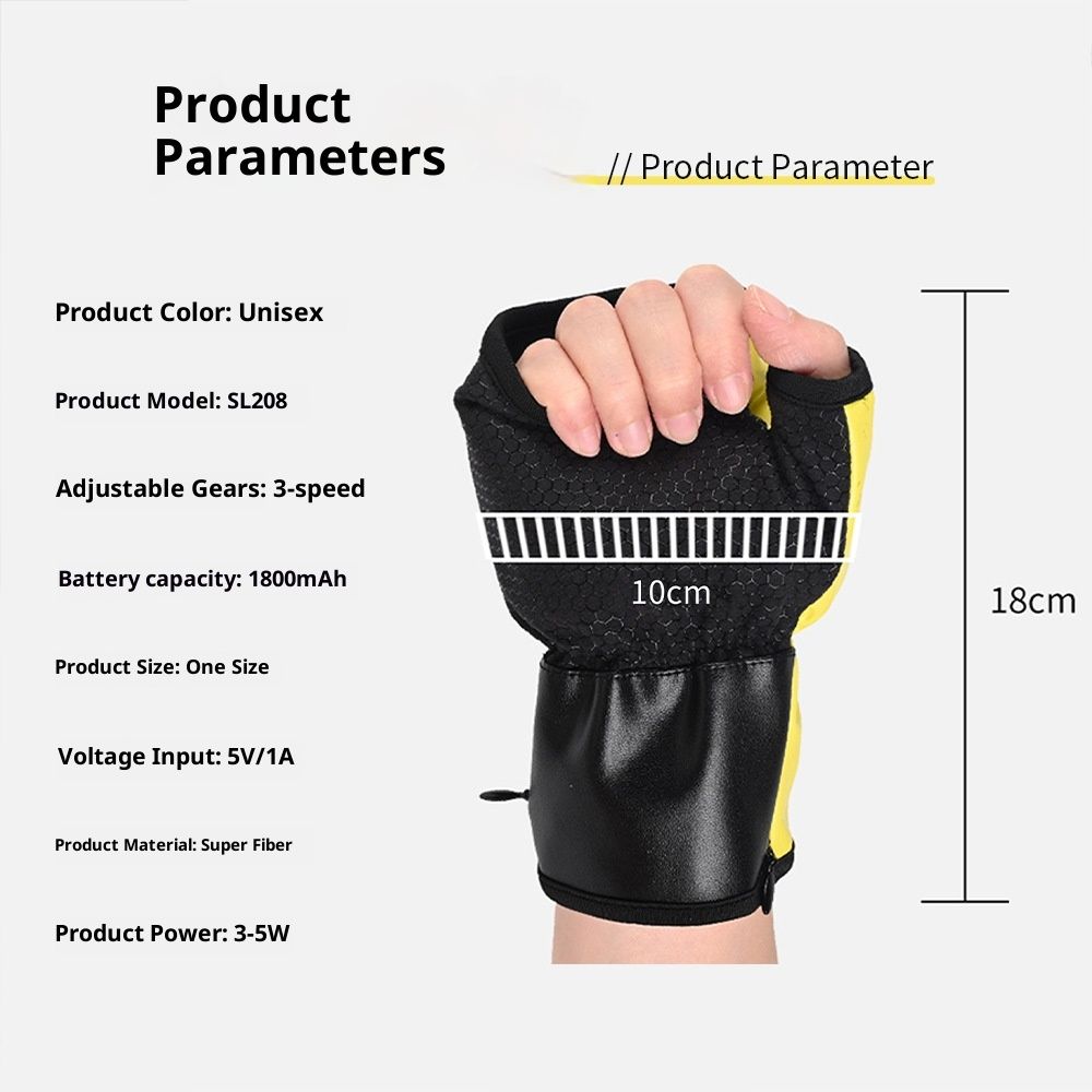 ElectricFingerless Heating Writing Gloves for Students,Hand Warmer for Indoor and Outdoor USB charging heating gloves — image 5