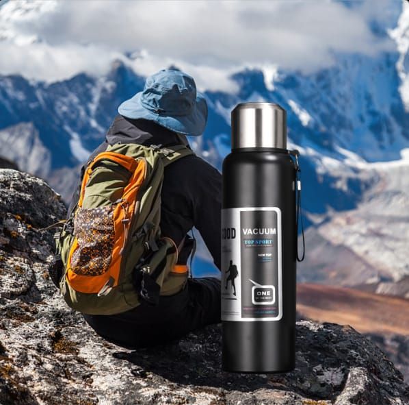 800ml Outdoor 316 Stainless Steel Vacuum Flask, Large‑Capacity Travel Insulated Water Bottle with Tea Infuser, All‑Steel Thermos for Hiking & Camping, Black — image 5