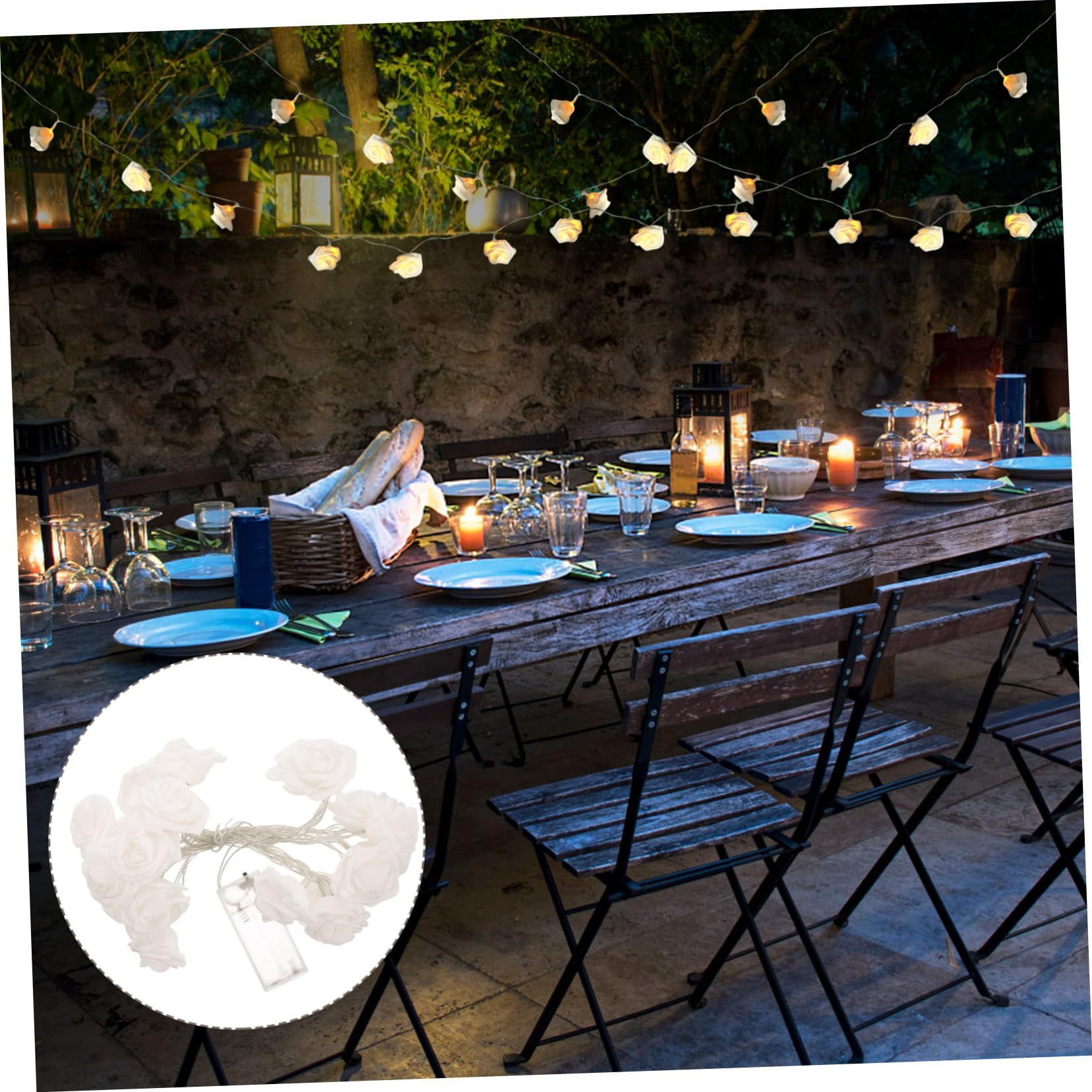 Rose Lamp Festival Party Decoration Artificial Rose Ring Battery LED Lamp Decorative Lamp Rose Fairy Lamp โ image 4