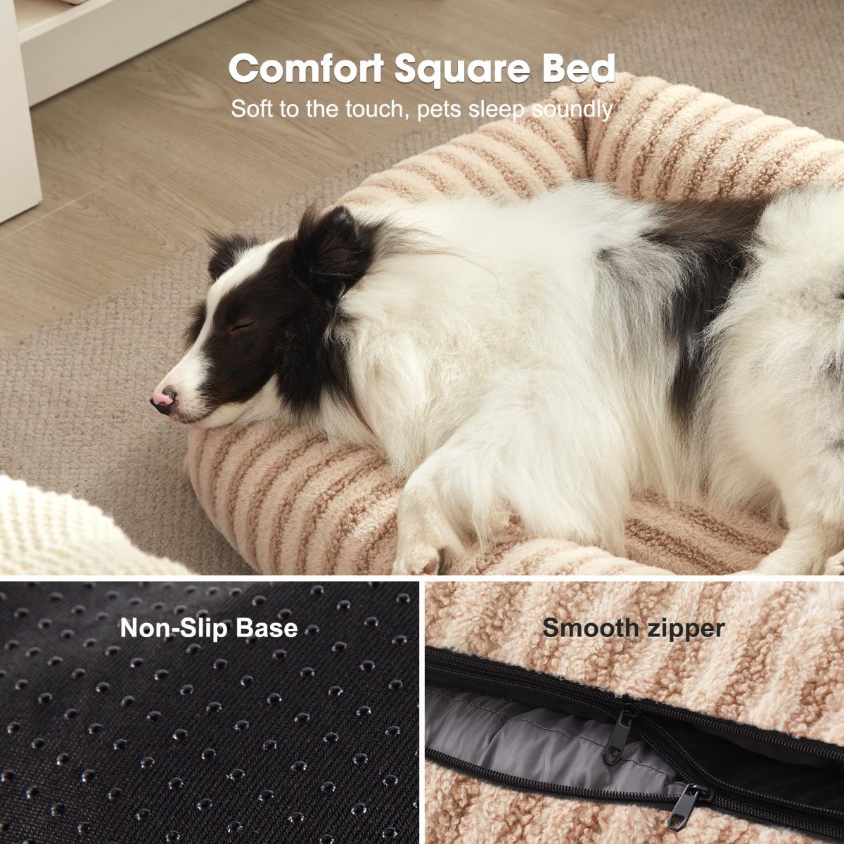 Dog Bed Soft Dog Bed Rabbit Velvet Dog Bed Teddy Fabric Dog Bed Cozy Dog Bed - White - Size 36in*27in — image 5