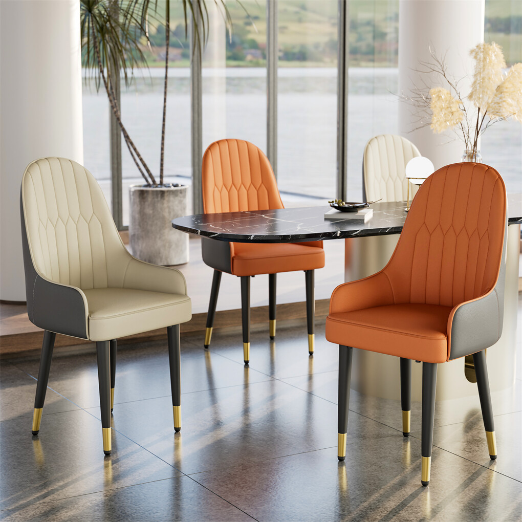 2X Dining Chair Anti-scratch Leather Padded Seat Kitchen Chair — image 3