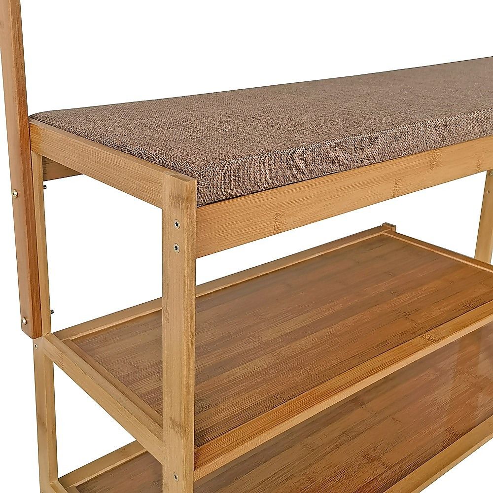 97x168cm Hallway Bench Coat Rack Stand Multifunctional Hall Shelf Entryway — image 6
