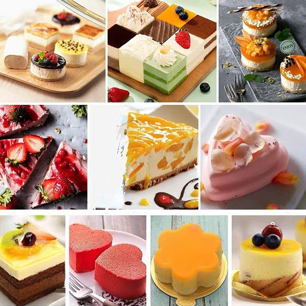 Set of 6 Cake Ring Mold, Stainless Steel 3 inch Round Dessert Mousse Mold with Pusher & Lifter Cooking Rings, Tartare Mold — image 5